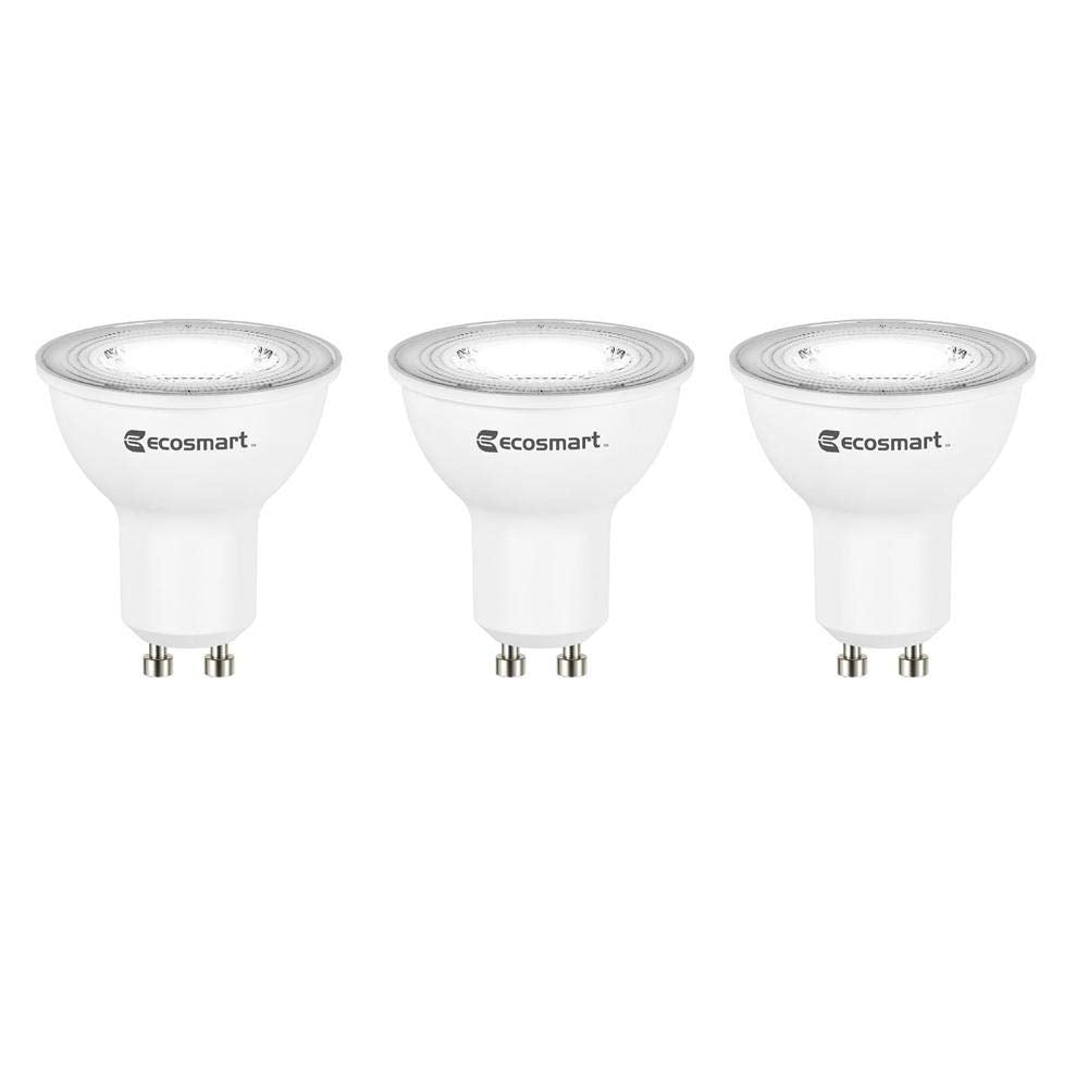EcoSmart 50W Bright White MR16 GU10 LED Light Bulb, 3-Pack - Energy Efficient, Long Lasting, Perfect for Home Lighting