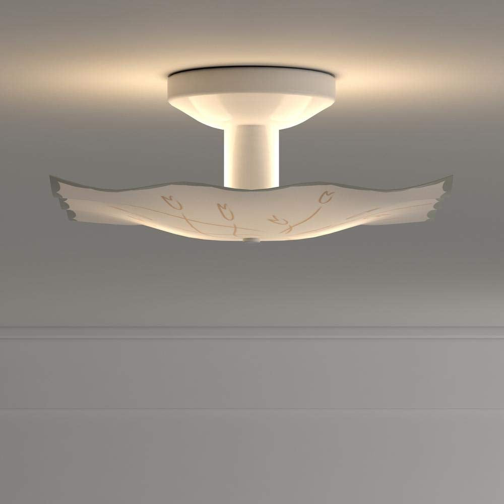 Progress Lighting P4962-30 Close-to-Ceiling Light, 12in Diameter x 5.5in Height, Alloy Steel, Etched White