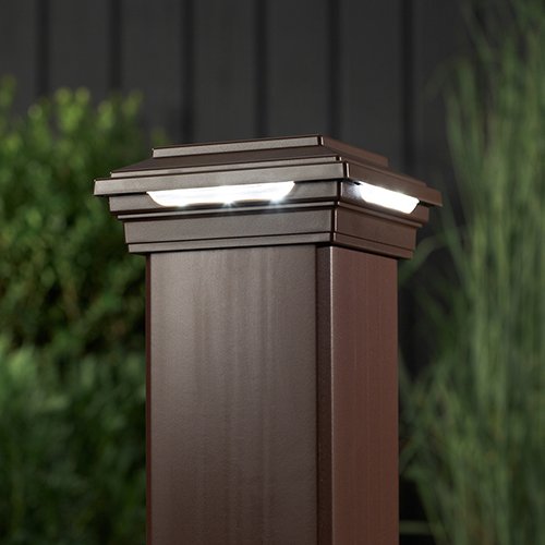 TREX LED Post Cap Light, Square Style, Vintage Lantern, Model VLSQLEDCAP4X4C, Acrylic Material