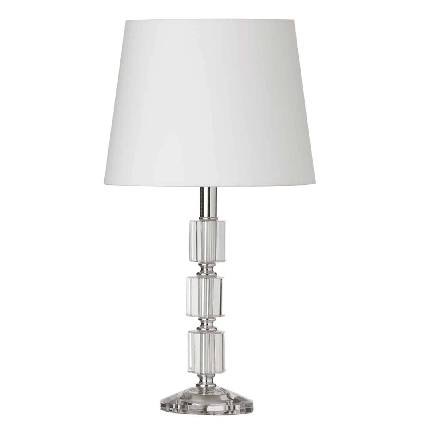 Dainolite 1Lt Table Lamp 3Crystal Column W/Wht Shd