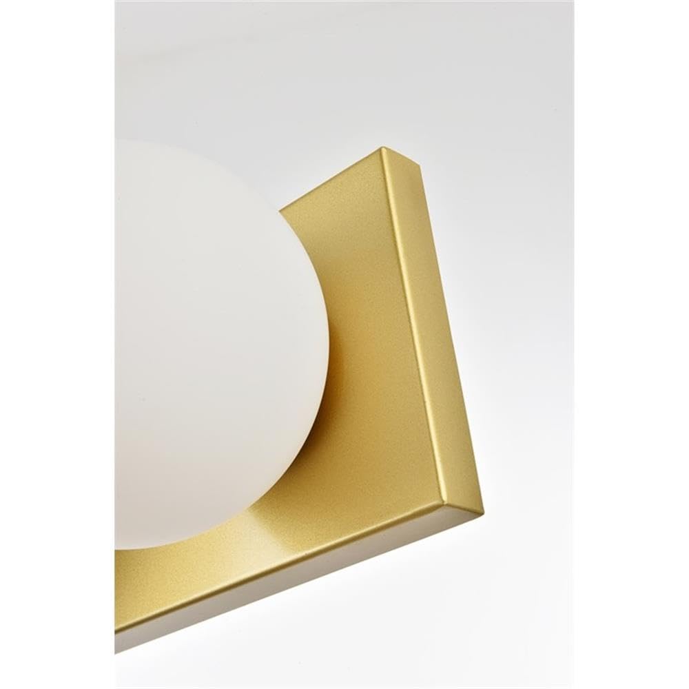 Living District Jaylin 4-Light Iron & Glass Bath Sconce in Brass/Frosted White