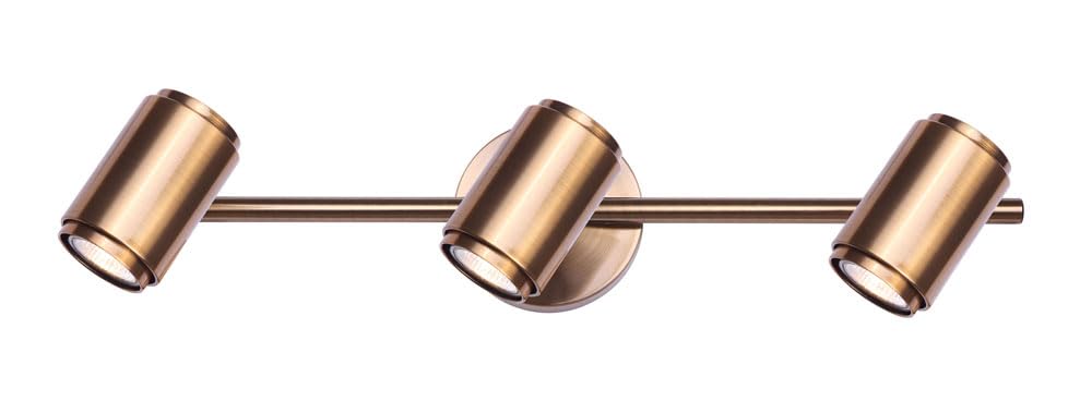 Canarm Mayda IT1035A03GD10 3-Light Track - Gold Finish, 50W GU10, 23 W x 6.25 H, Easy Connect, Versatile for Kitchens, Living Ro
