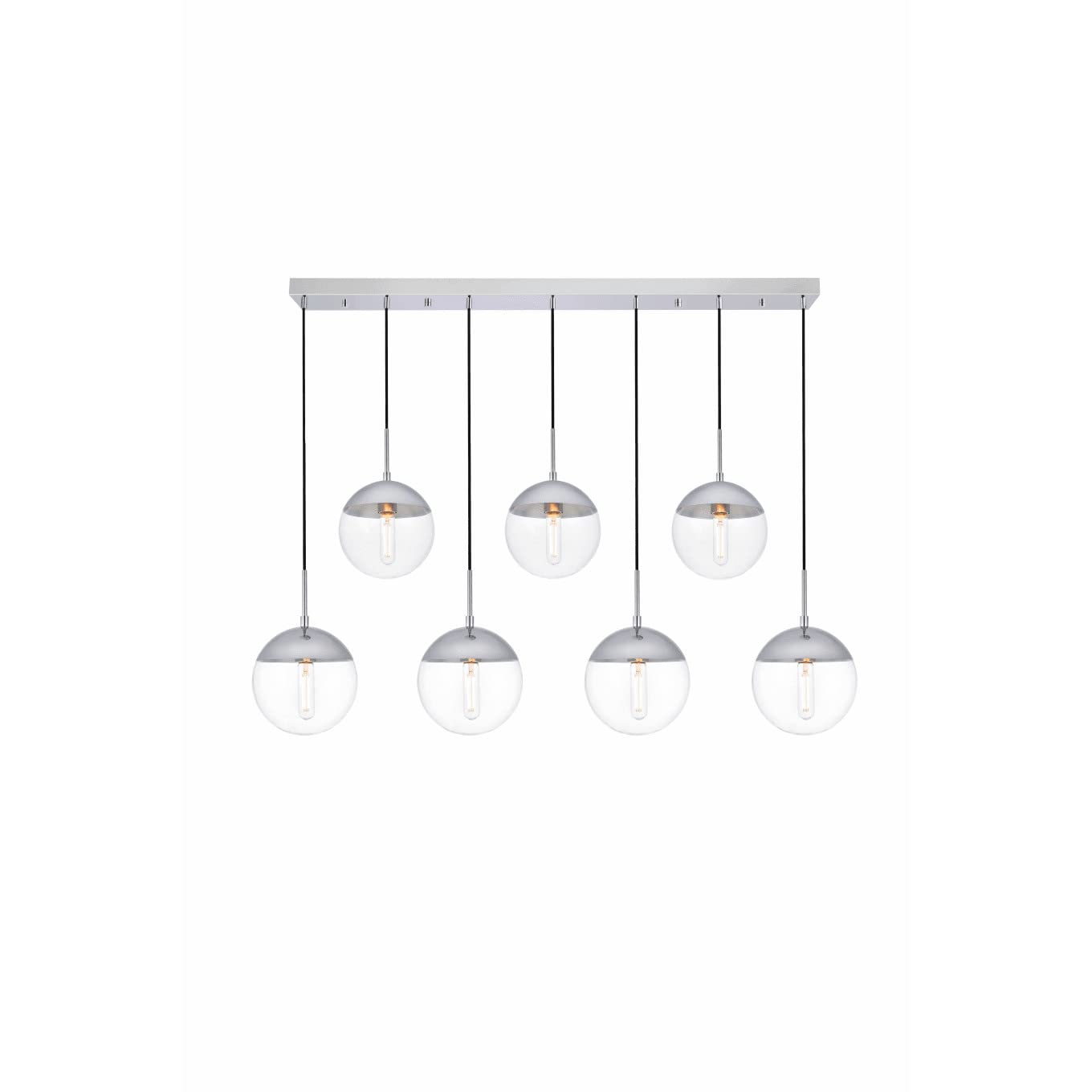 Elegant Lighting Living District Eclipse 7-Light Chrome Pendant With Clear Glass Shade