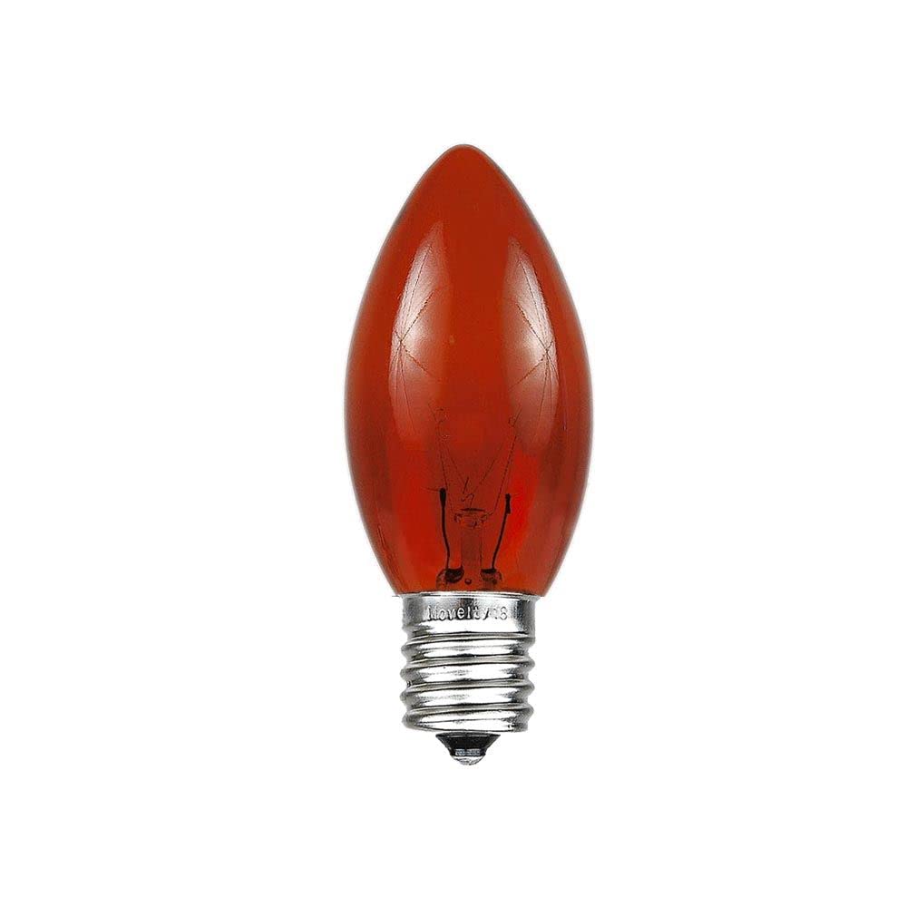 Novelty Lights Incandescent Replacement Bulbs - Outdoor Individual Bulbs For Events, Holiday Parties, Patios, And More - C7/E12