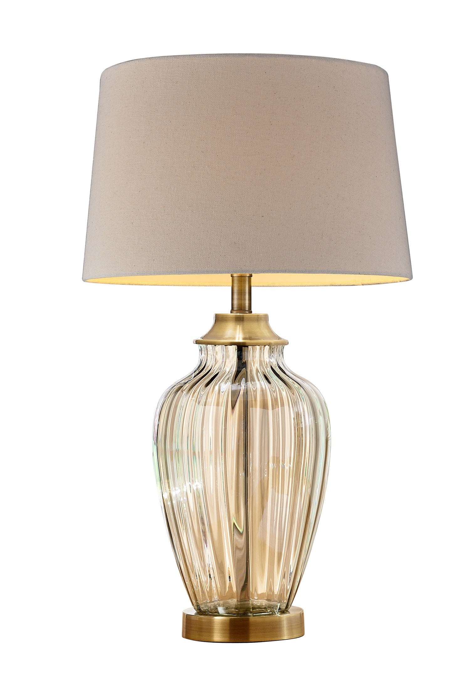 29'' Bronze Metal Bedside Table Lamp With Tan Shade