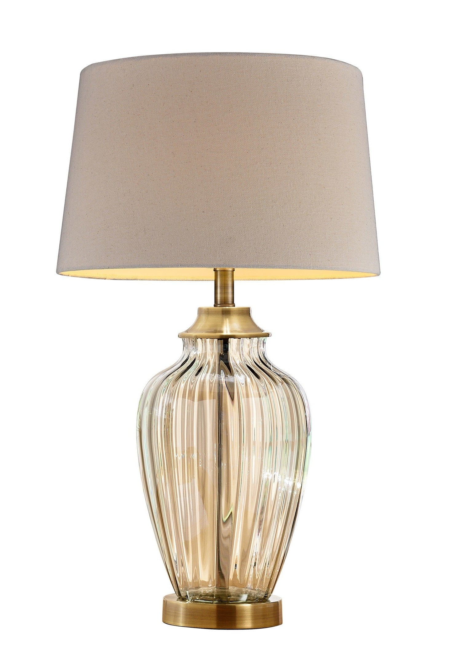 29'' Bronze Metal Bedside Table Lamp With Tan Shade