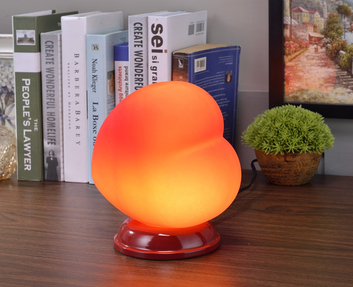 8'' Red Ceramic Bedside Table Lamp With Red Shade