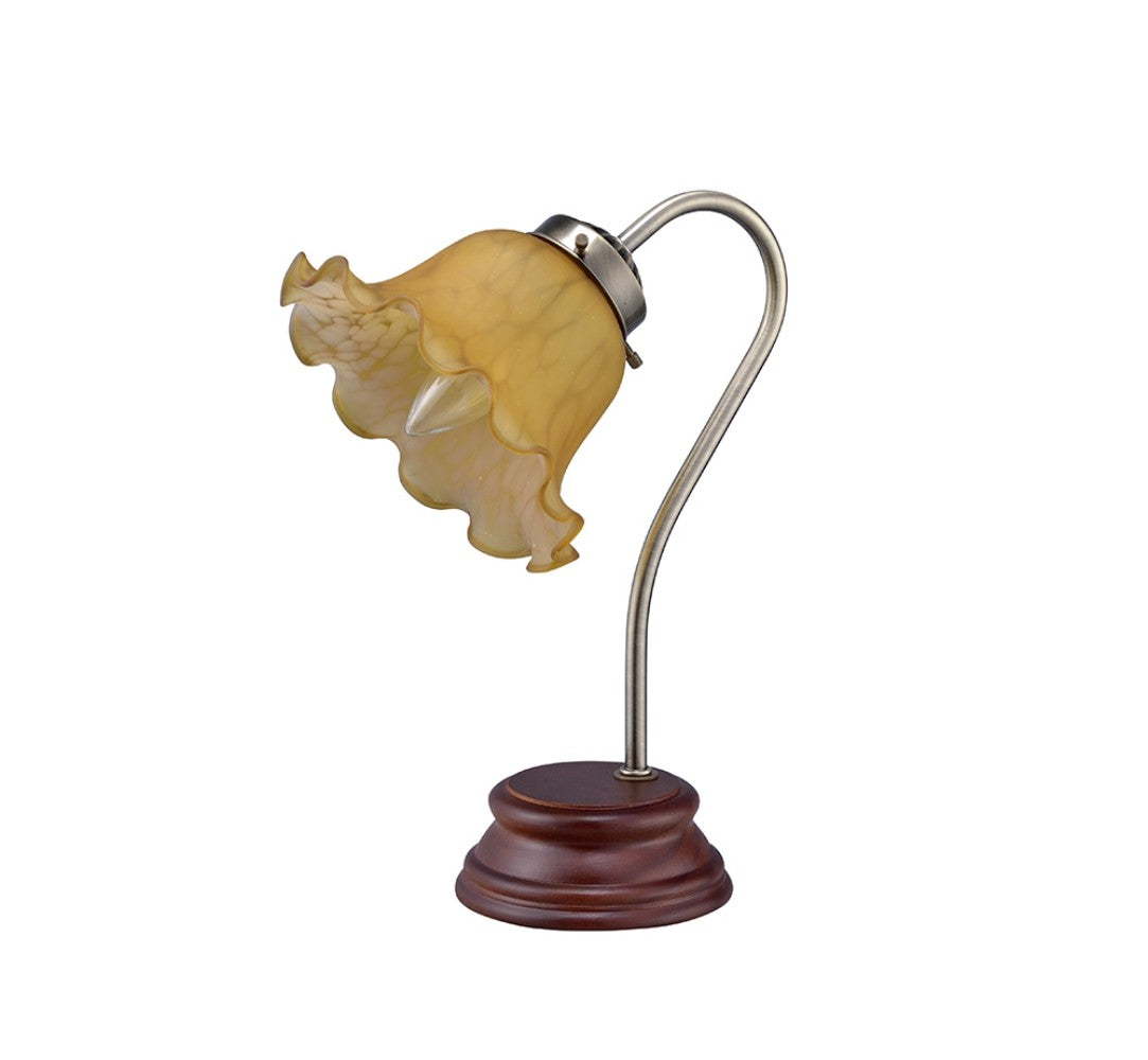 12'' Brown Bedside Table Lamp With Brown Shade