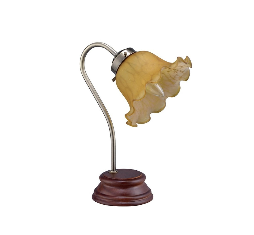 12'' Brown Bedside Table Lamp With Brown Shade