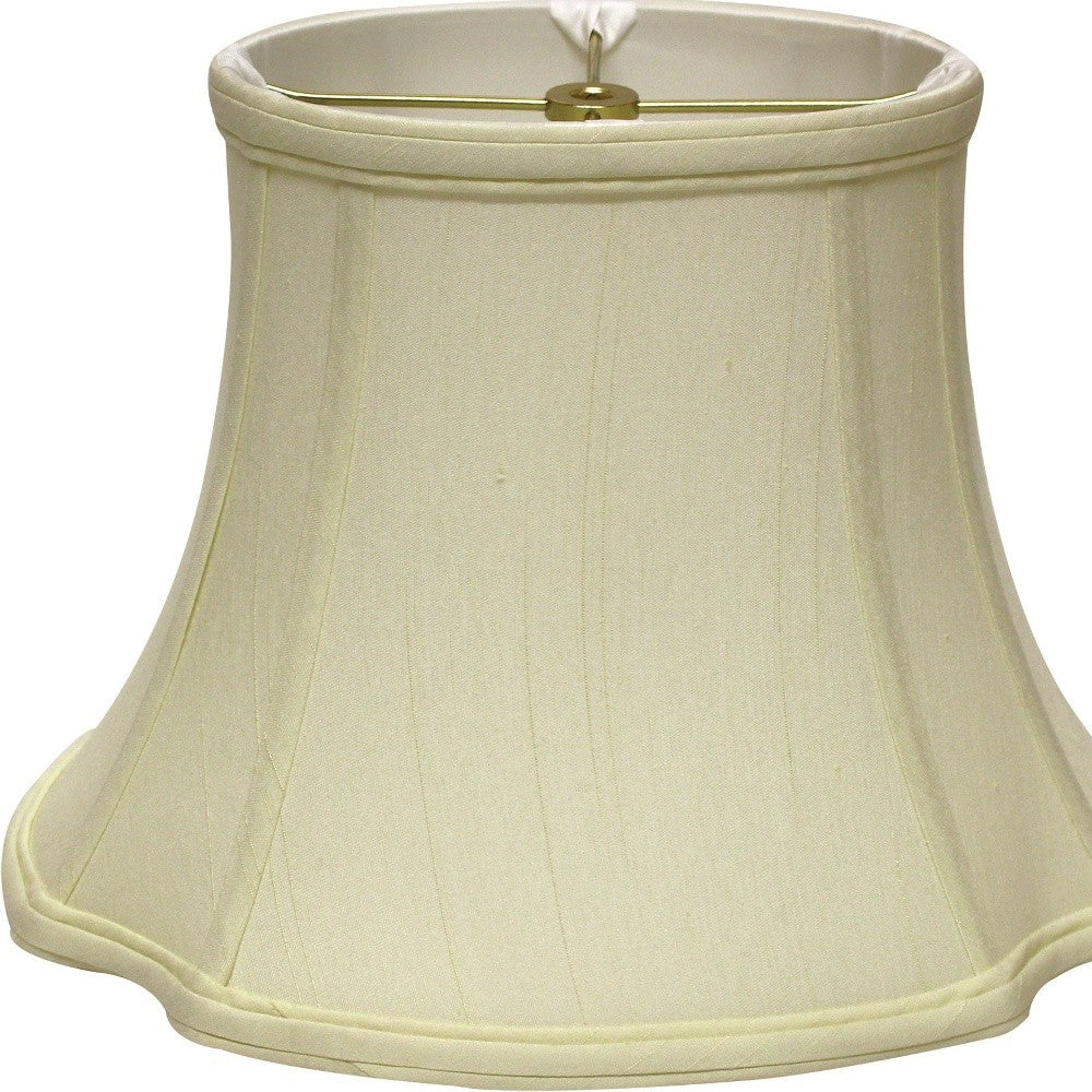17&quot; Ivory Reversed Oval Monay Shantung Lampshade