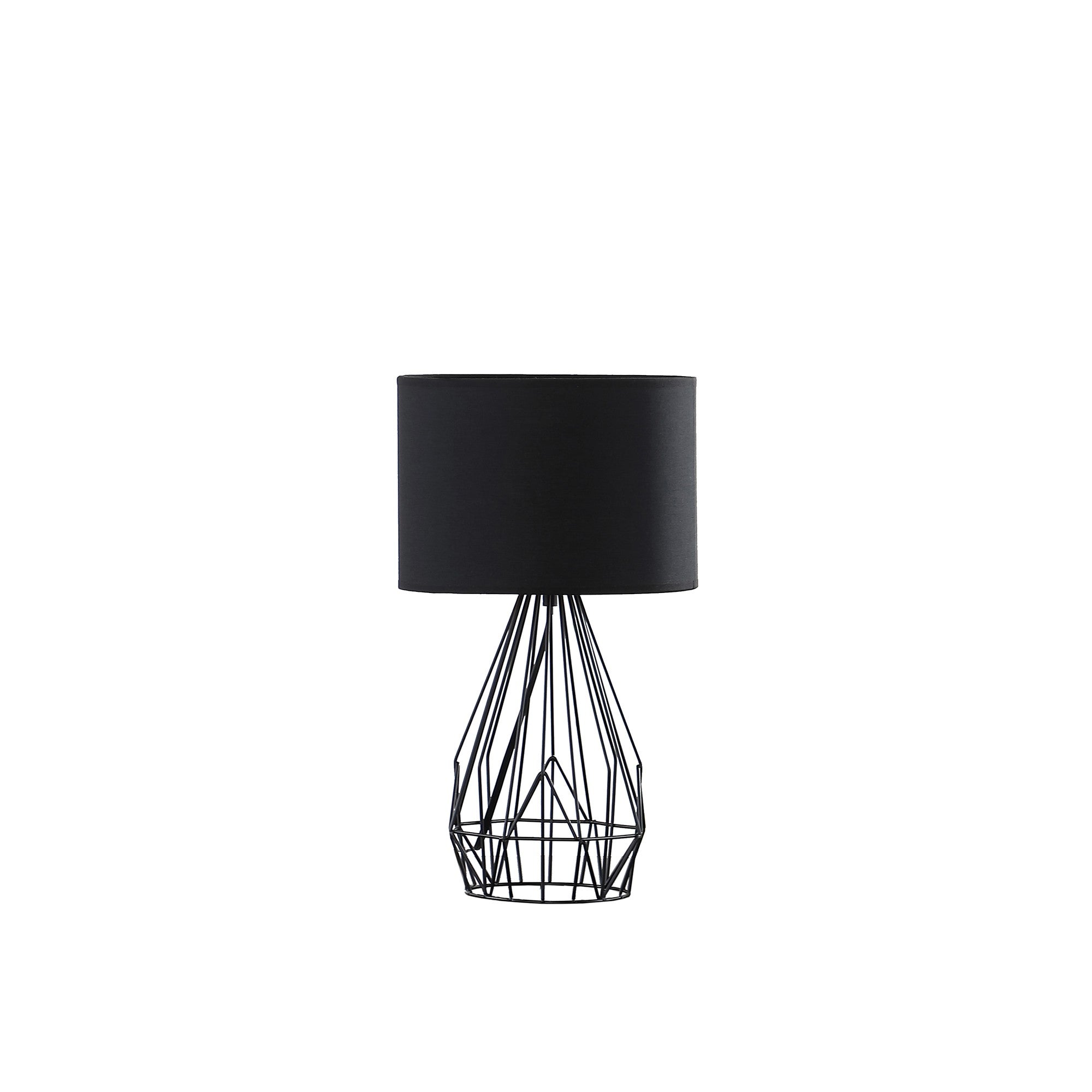 18&quot; Asymmetric Black Cage Metal Table Lamp