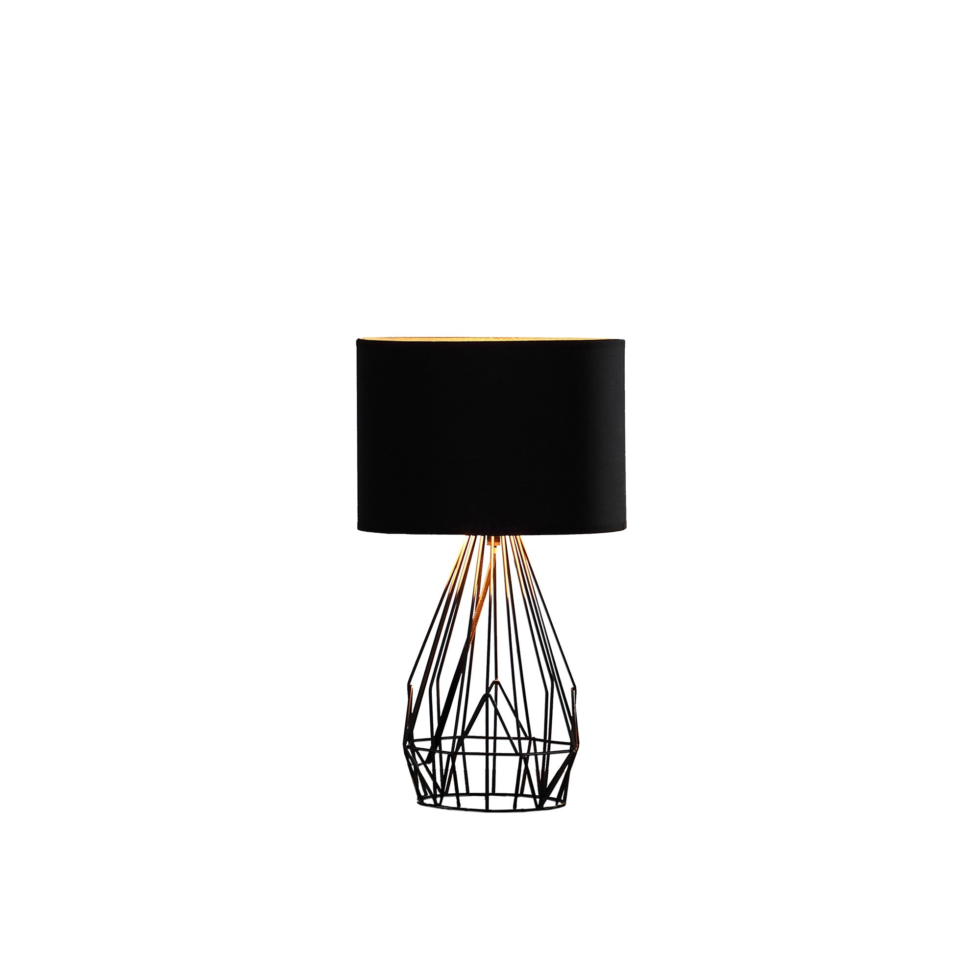 18&quot; Asymmetric Black Cage Metal Table Lamp