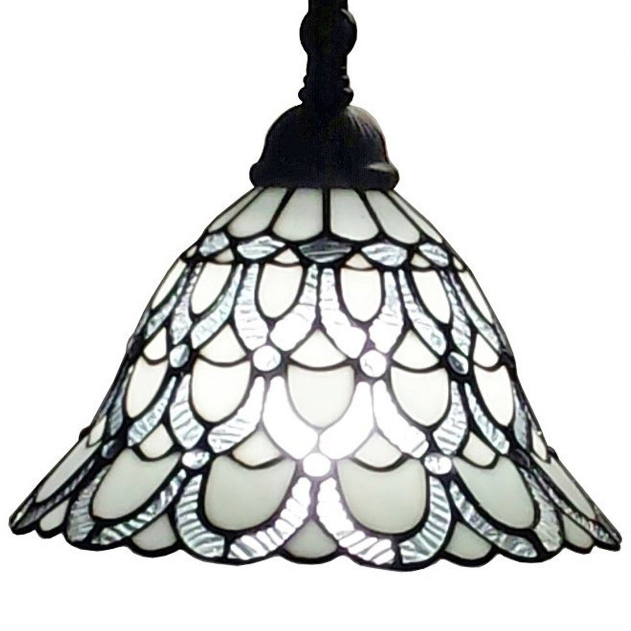 62 Brown Traditional Shaped Floor Lamp With White Stained glass Bowl Shade