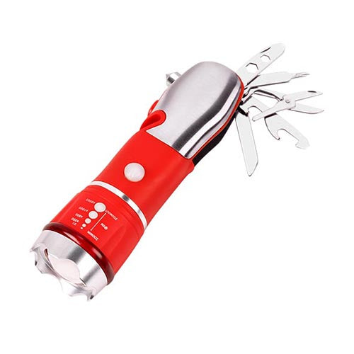 Kocaso Vehicle Emergency Kit - 13 Functions, Flashlight, Safety Hammer, Red, Essential Tools