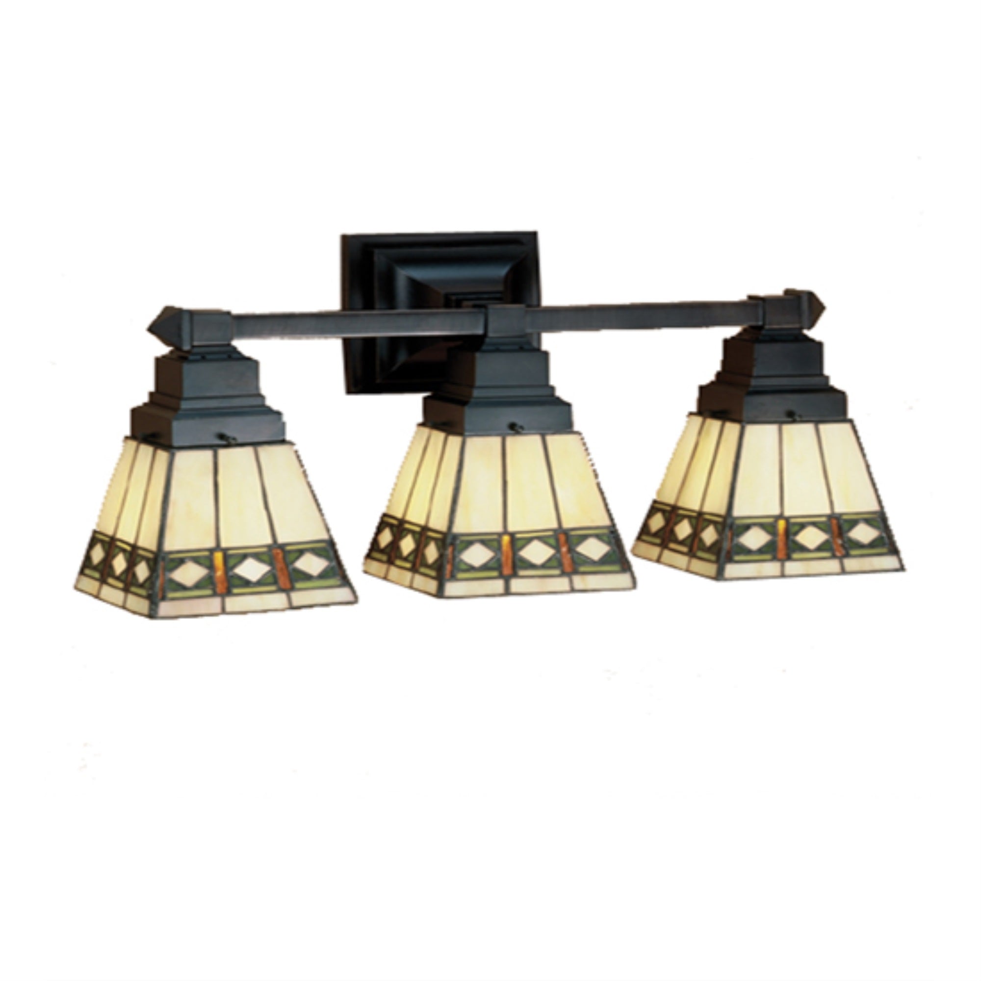 20 inchW Diamond Band Mission 3 LT Vanity Light