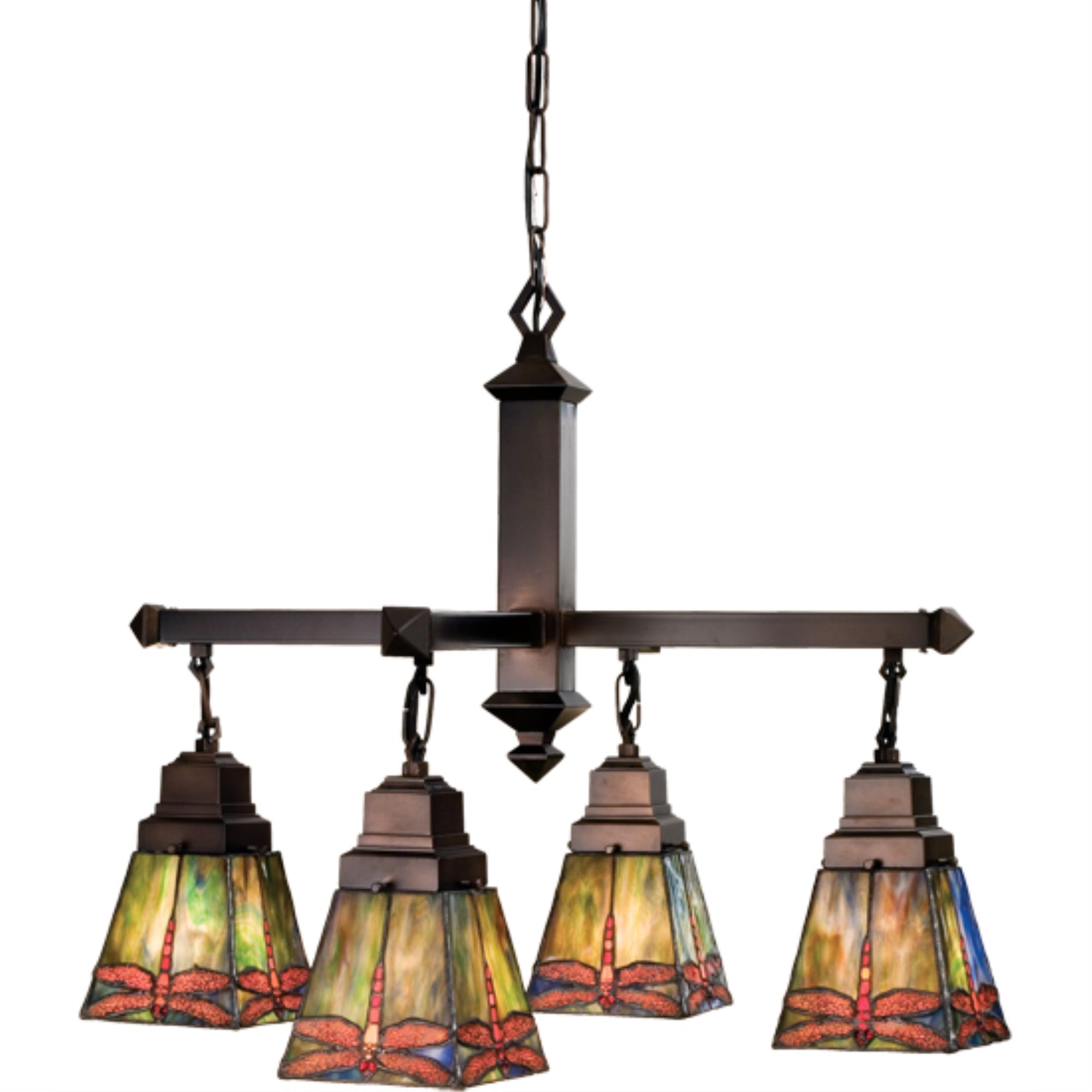 26 inchW Prairie Dragonfly 4 LT Chandelier.609