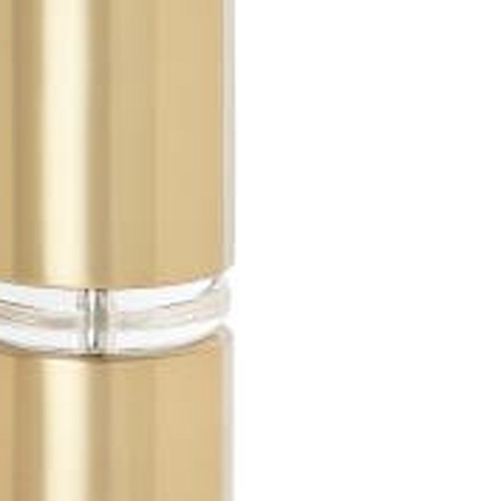 Set of Two 28'' Gold Metal Cylinder Table Lamps With White Shade