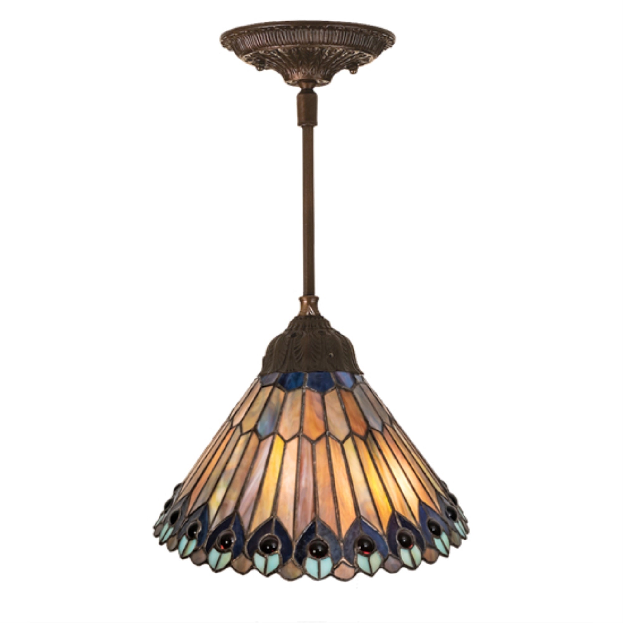 Meyda Tiffany Colonial Tulip Wall Sconce, 17in Width, Wood, Model 82298