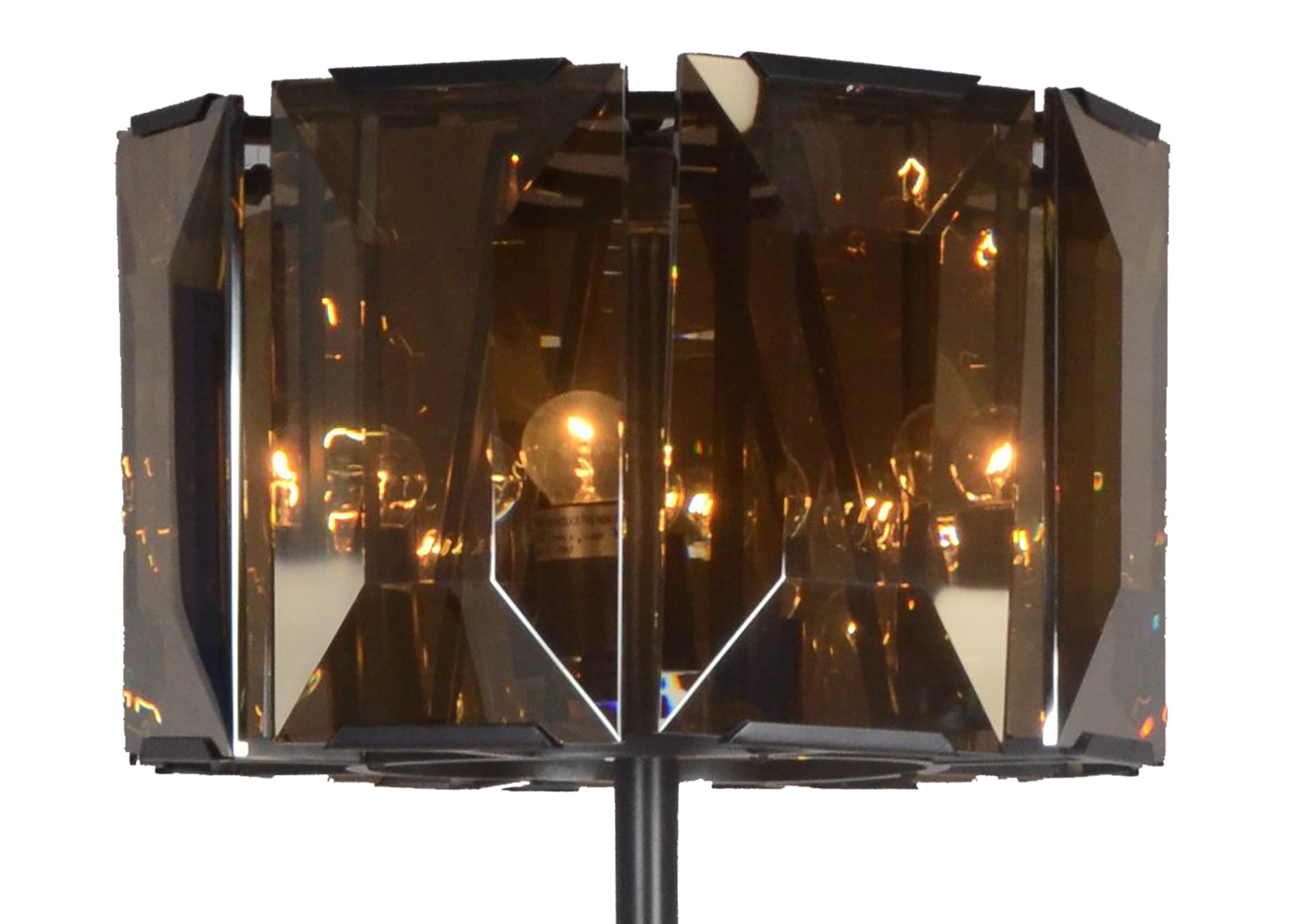 Homeroots 490805 68 X 18 X 18 In. Dark Bronze Floor Lamp With Amber Solid Color Beveled Glass Drum Shade