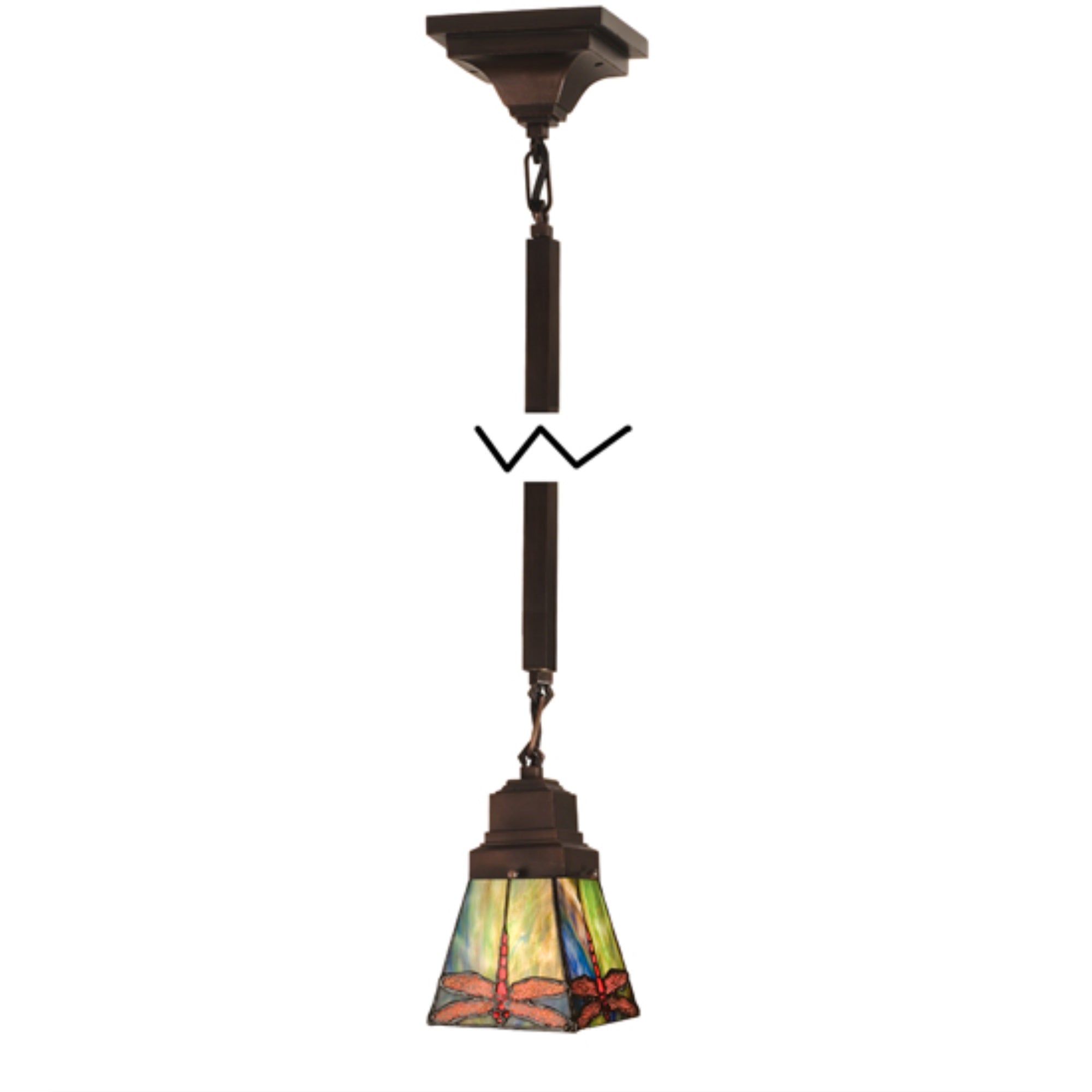 5 inchSq Prairie Dragonfly Mini Pendant.609