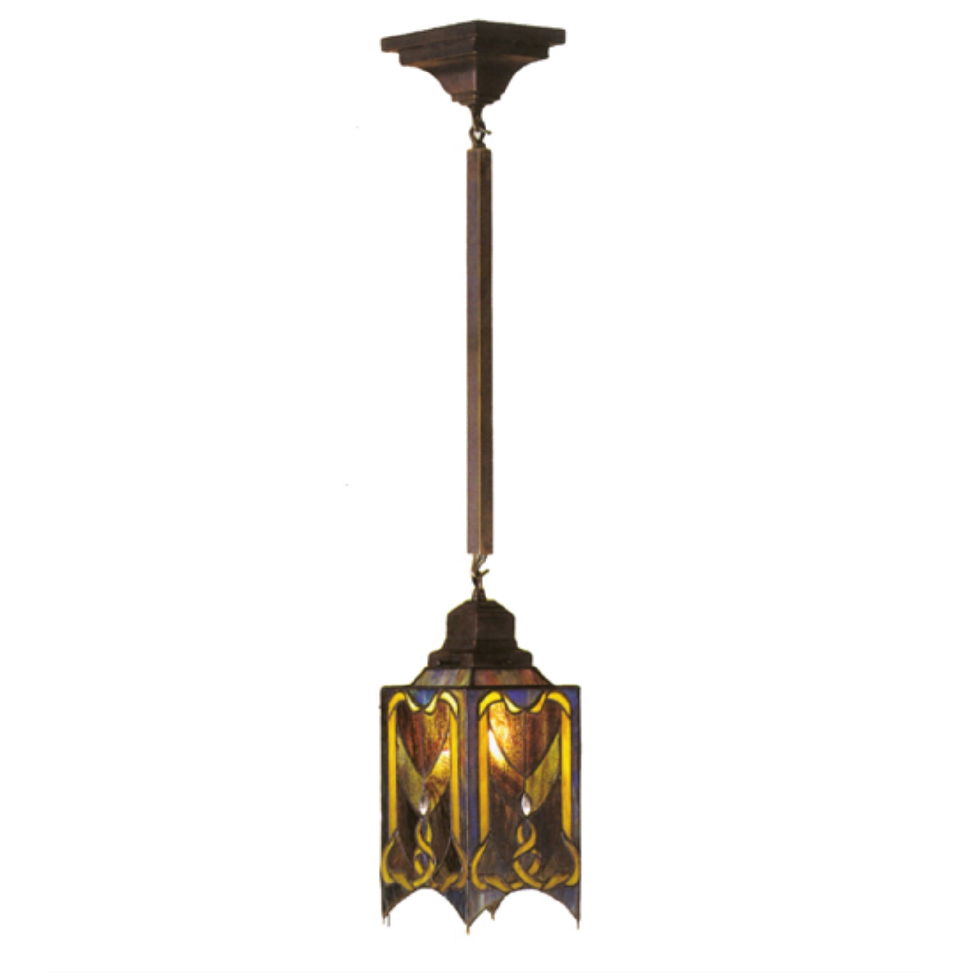 5.5 inchSq Cottage Mission Mini Pendant.609