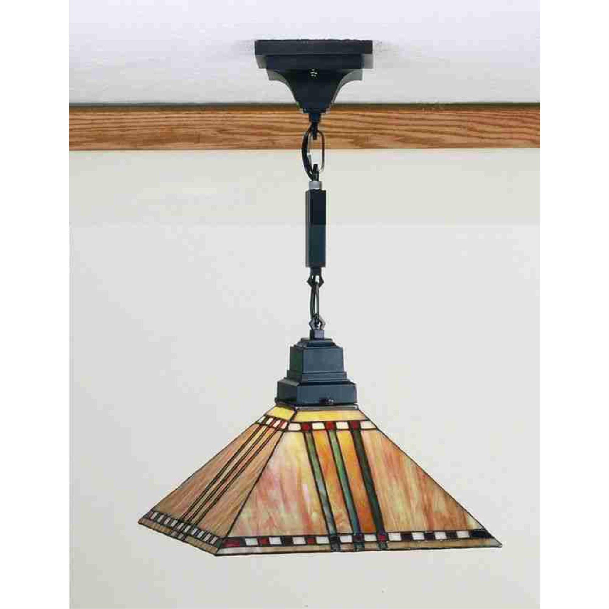 Meyda Tiffany Mission 1 Light Corn Pendant, 48in H, Tiffany Glass, Model 49158