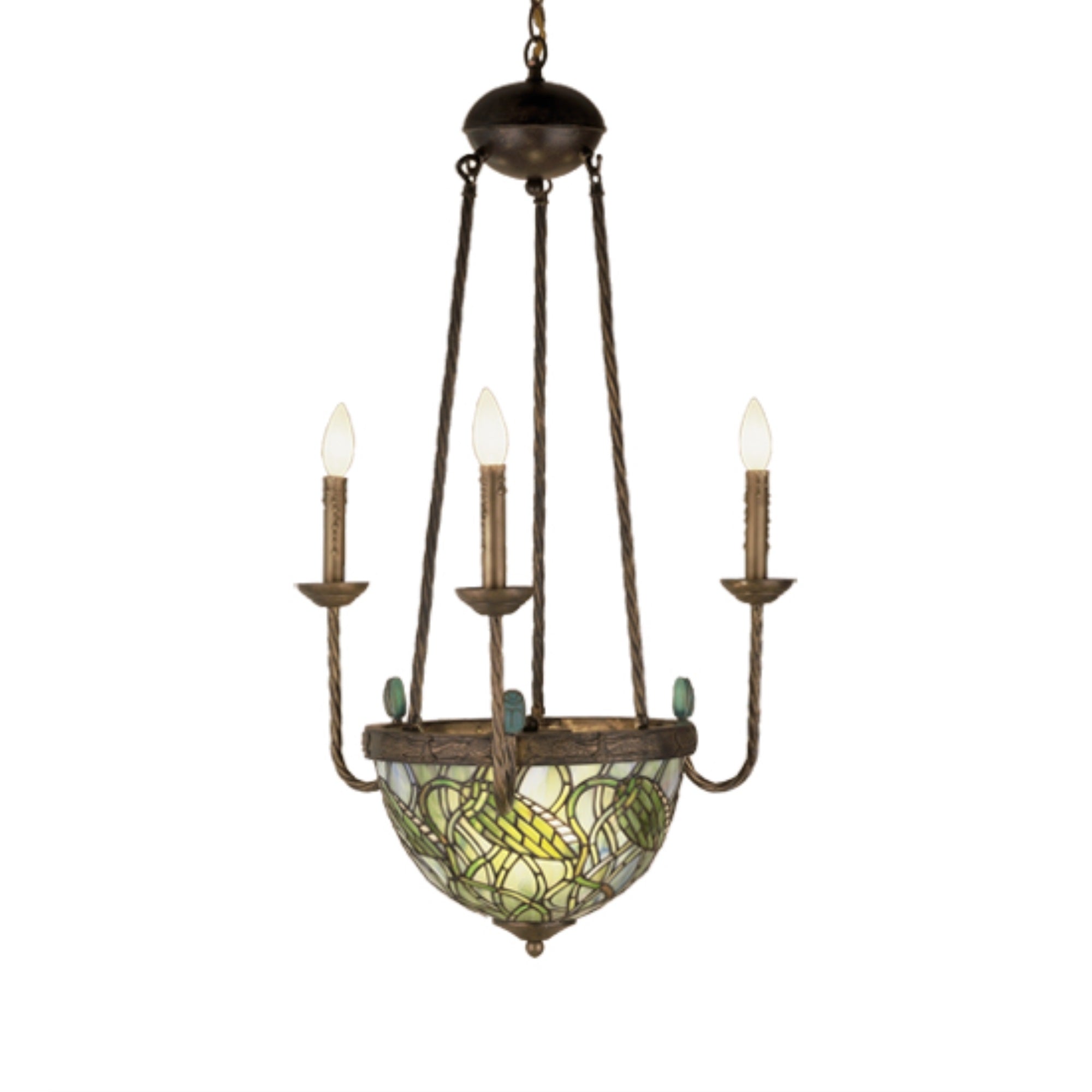 22 inchW Lotus Bud 3 Arm Inverted Chandelier