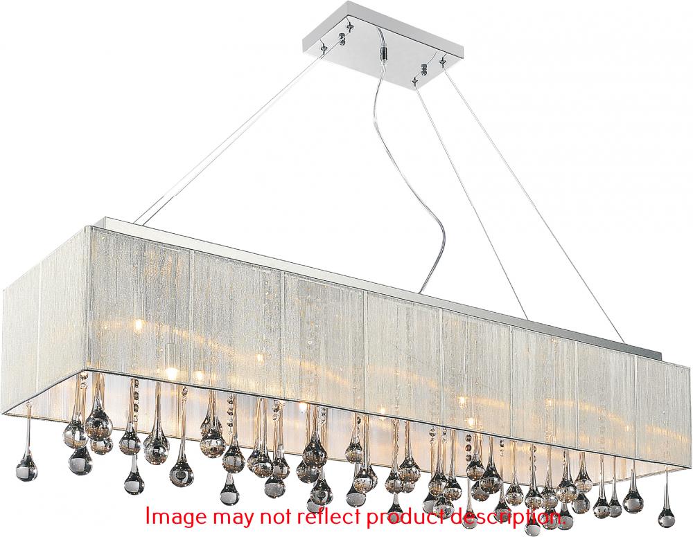 14 Light Drum Shade Chandelier With Chrome Finish