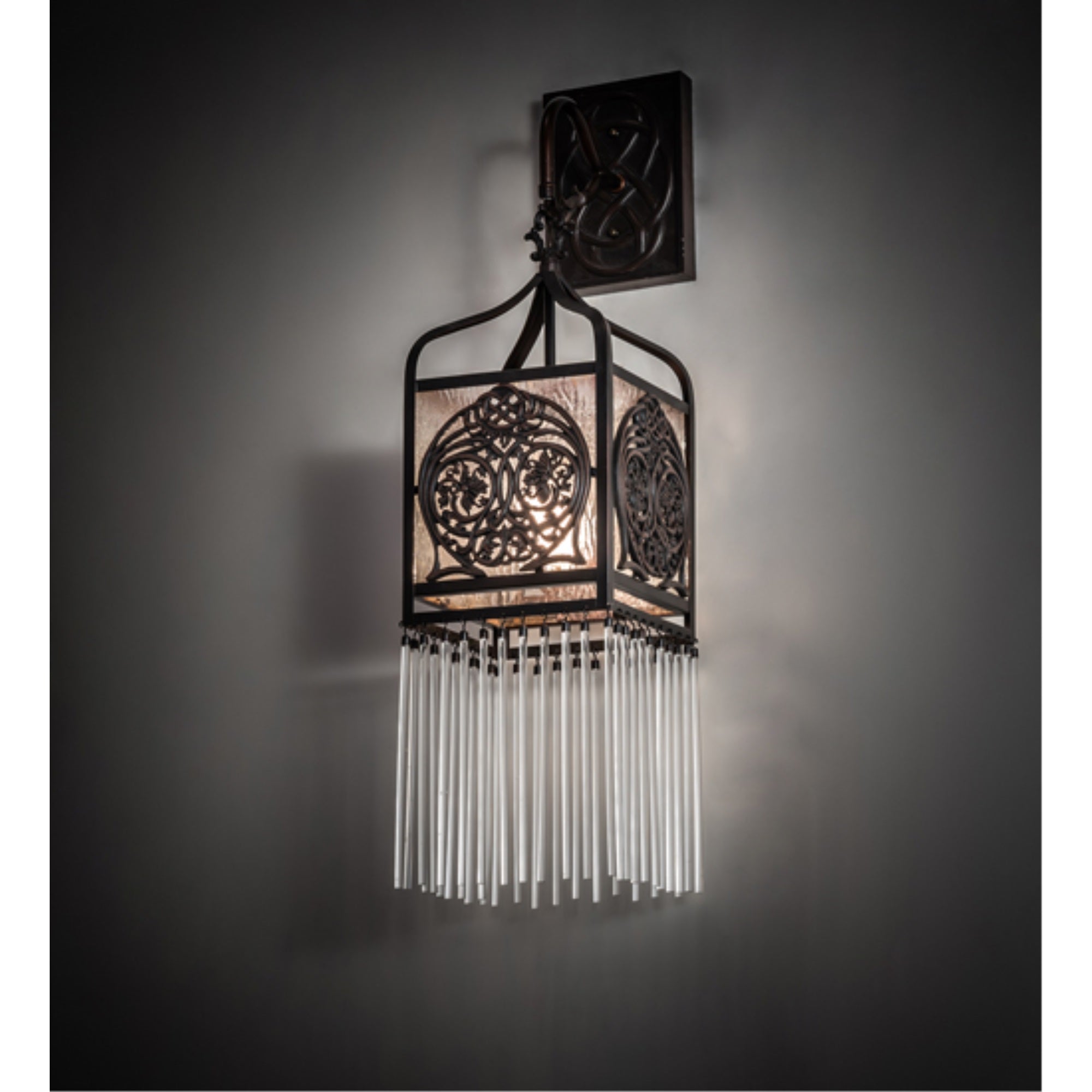 7 inch Wide Celtic Knot Hanging Lantern Wall Sconce