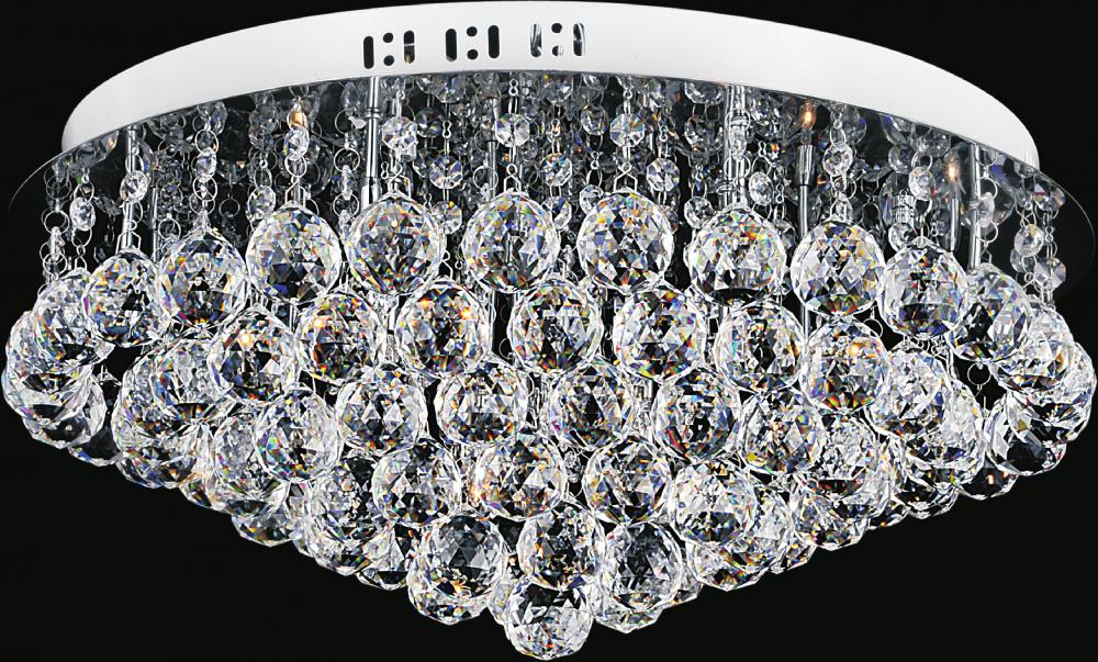 9 Light  Flush Mount with Chrome finish