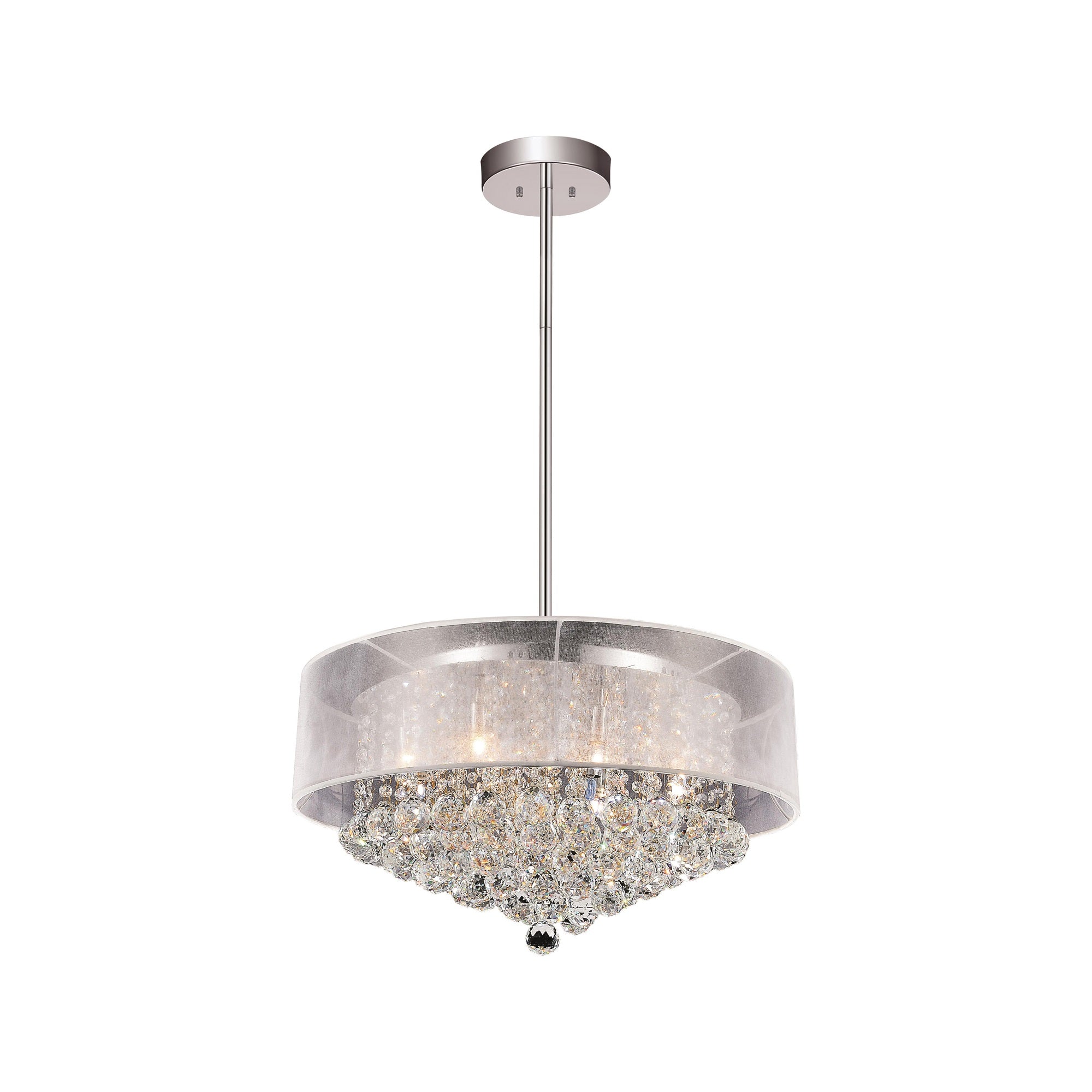 12 Light Drum Shade Chandelier with Chrome finish
