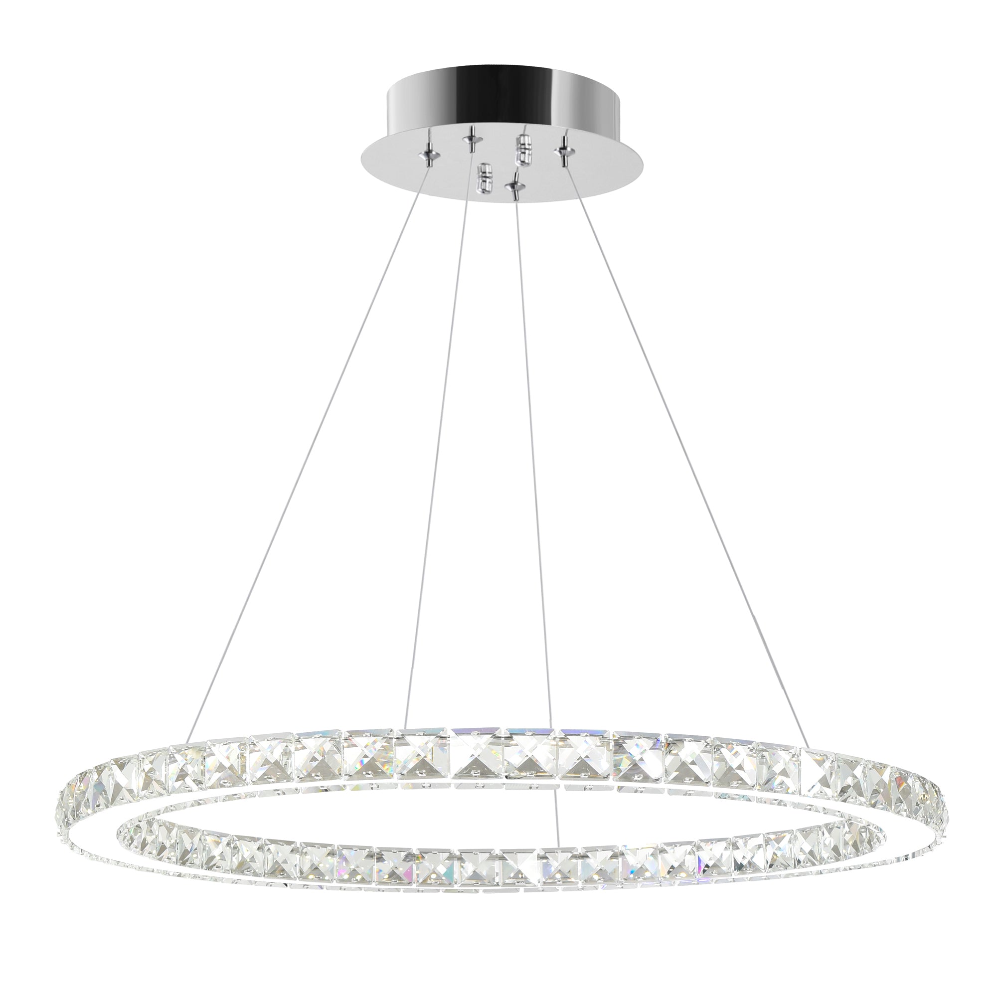 CWI Lighting Ring LED Chandelier, Chrome Finish, Model 5080P24ST-R, Metal, Unspecified Size
