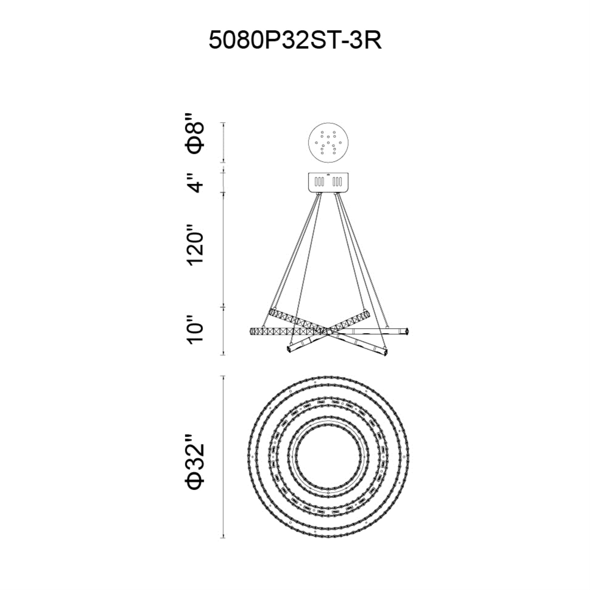LED  Chandelier with Chrome finish