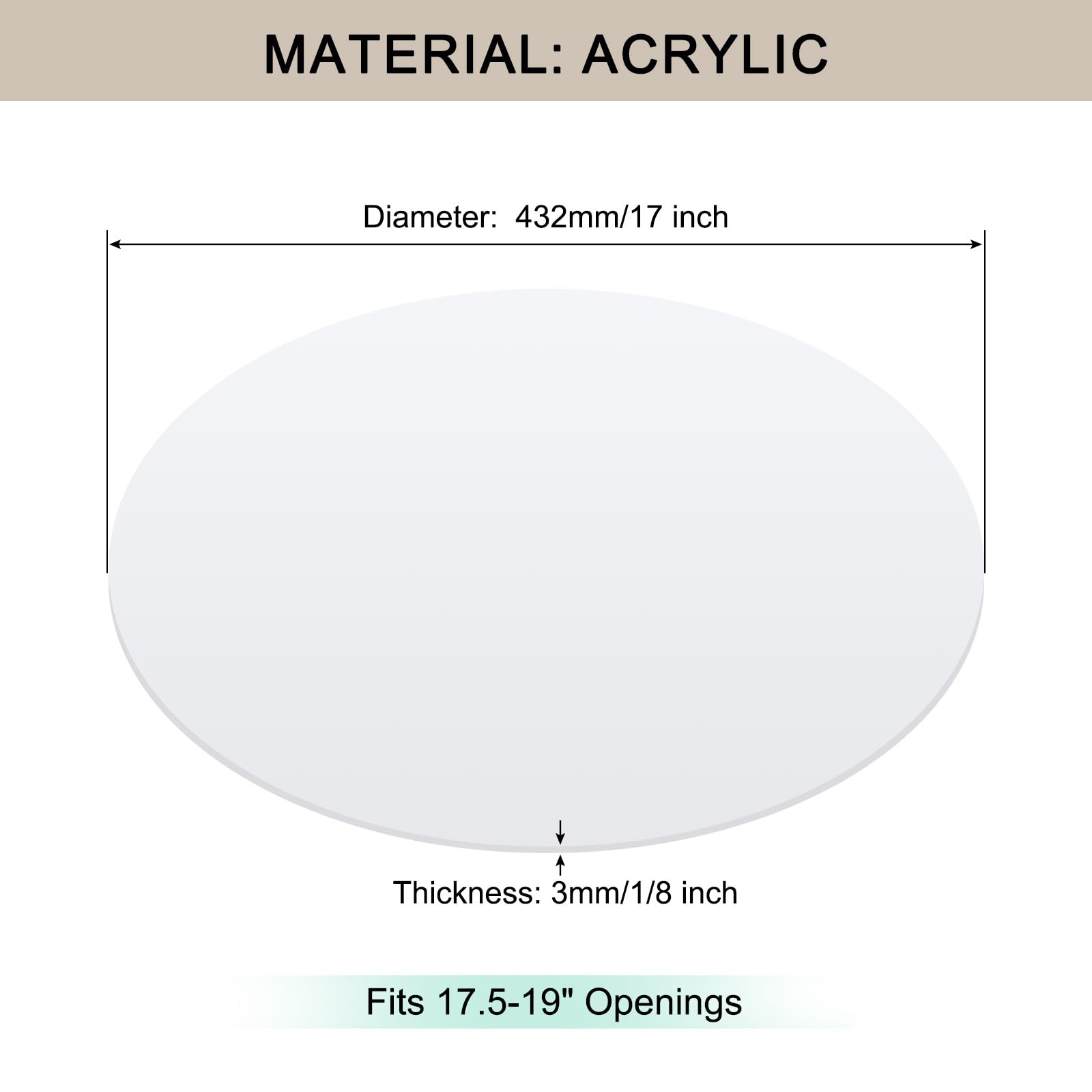 Awclub Lampshade Diffuser, 17'' Diameter Round Diffuser Lamp Shade For Drum Style Lampshades Pendants Softening Light, Diy Light