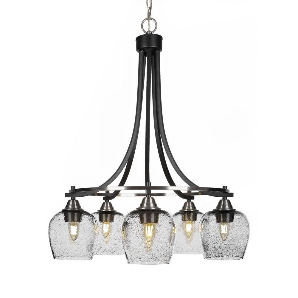 Toltec Lighting Paramount 5 Light Chandelier in Matte Black & Brushed Nickel (3415-MBBN-4812)