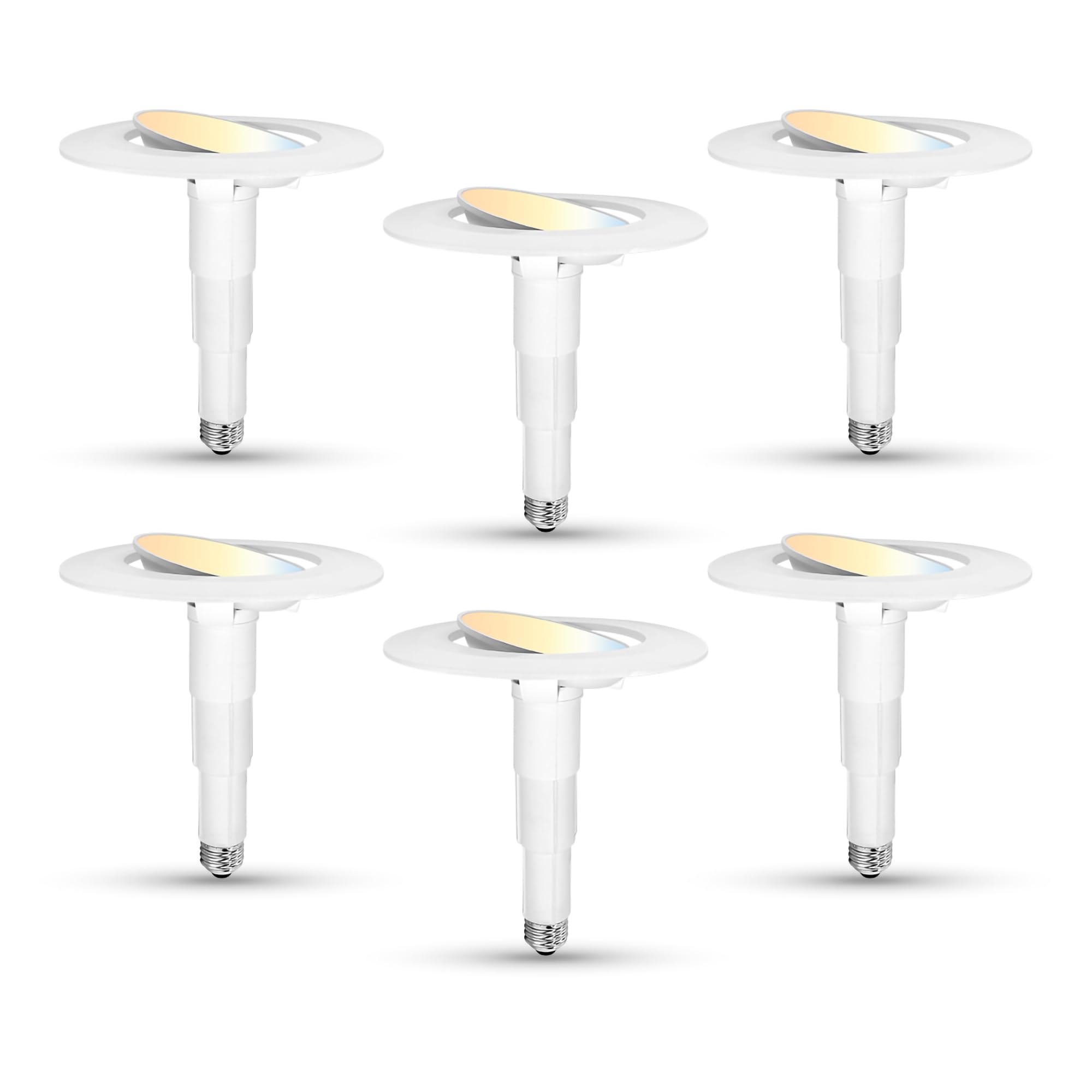 Soliseed 5/6 Inch 5CCT LED Can Light Gimbal Retrofit Downlight,Angled Adjustable,Recessed Lighting Selectable 2700K/3000K/3500K/