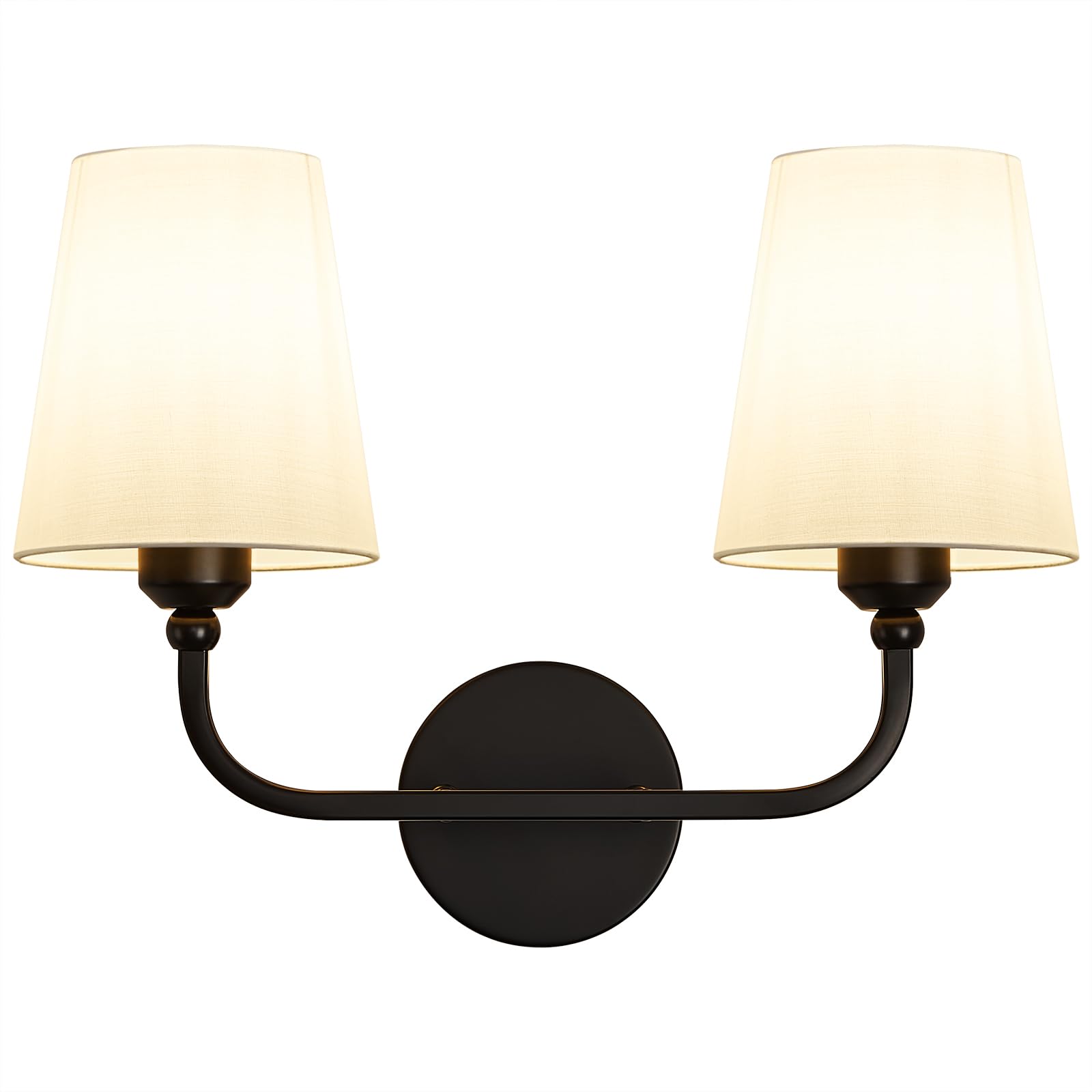 Kvhiiw Bathroom Vanity Light, Matte Black Bathroom Light Fixtures, 2-Light Lighting Fixtures Over Mirror, Modern Wall Sconce wit