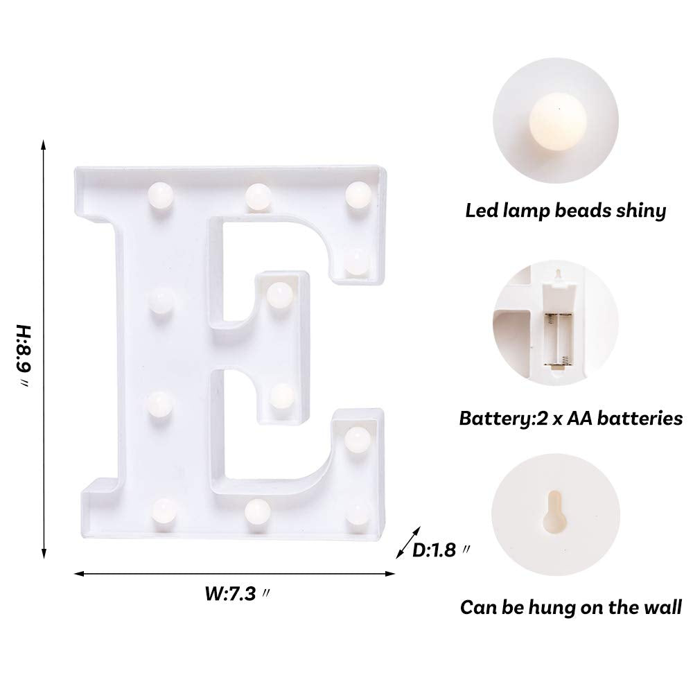 Yorulory Led Letter Lights Sign - Battery Powered Night Light For Weddings, Parties, & Home Decor