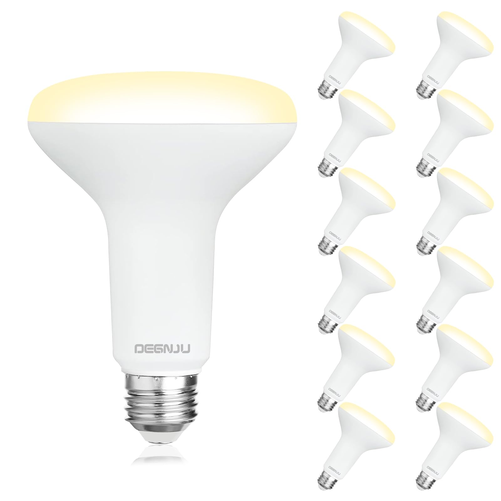 Degnju 12 Pack Indoor Flood Light Bulbs, Br30 Led Bulb 7W Equivalent 65W, Dimmable Recessed Light Bulbs, 650Lm 2700K Soft White 
