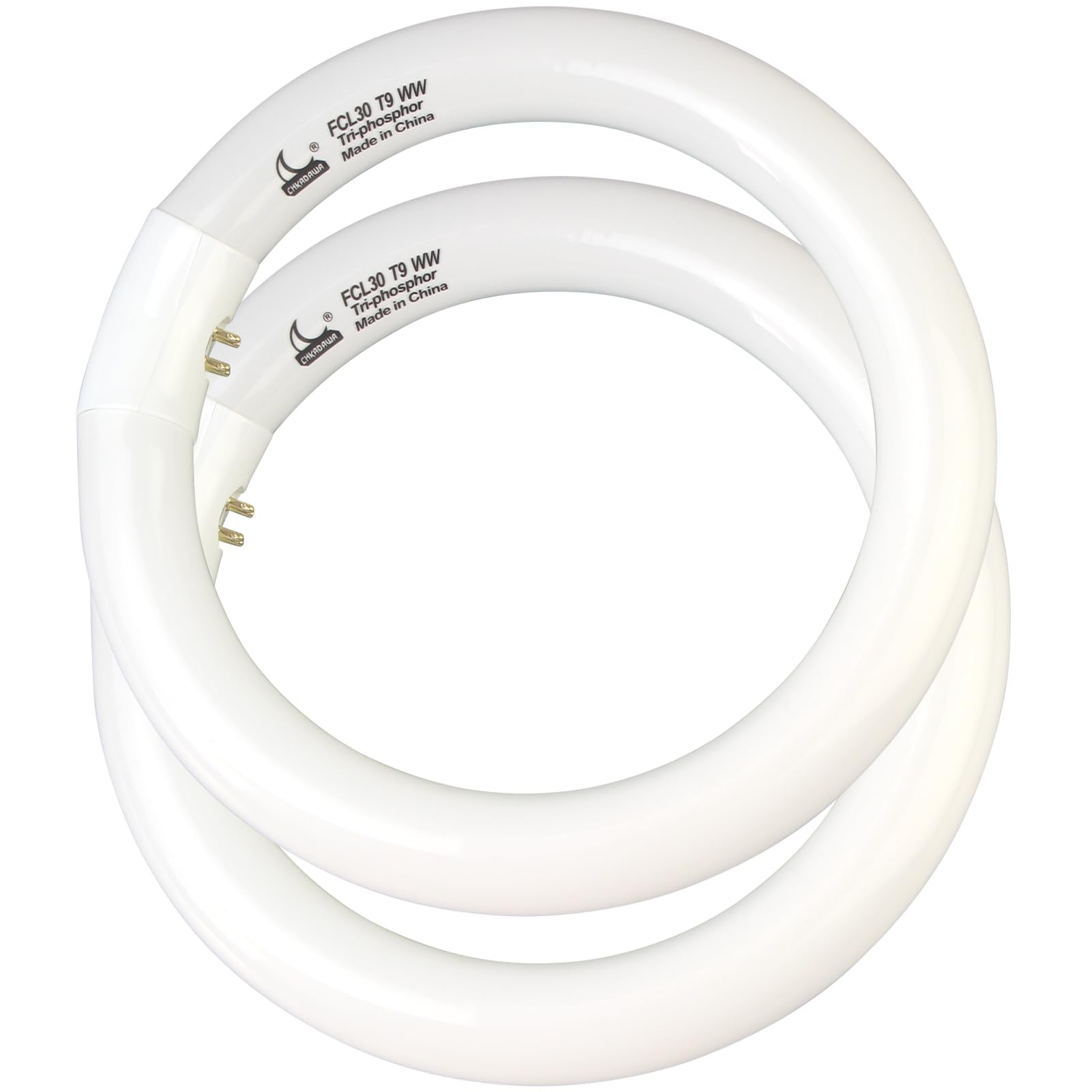 Chkadawa Fcl30/30K Circular Fluorescent Light Bulbs T9 9 Inch 30 Watts, Round Fcl30Ex-L 27K Circline Light Bulb Fc9T9/Kb 30W 830 3000K, 32030 Ww Warm White, G10Q 4 Pin Base, 2 Pack