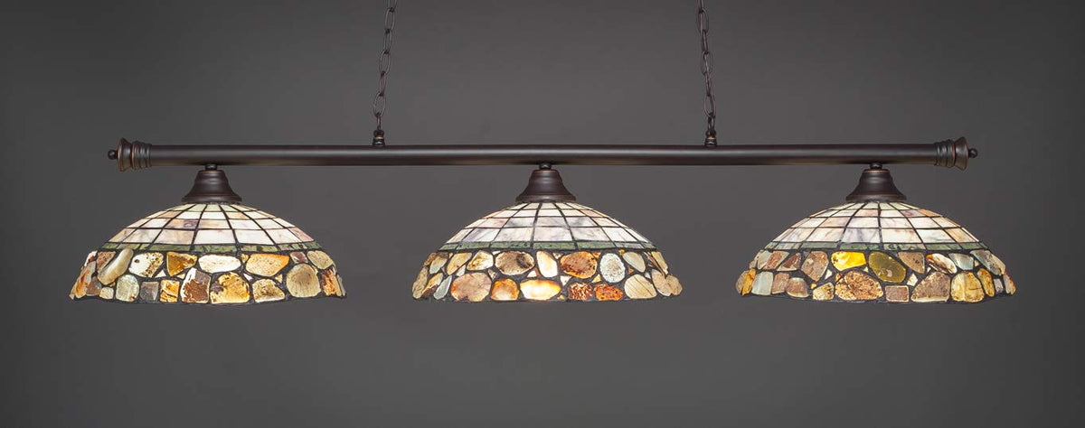 Toltec Lighting Oxford 3 Light Island In Dark Granite (373-Dg-973)