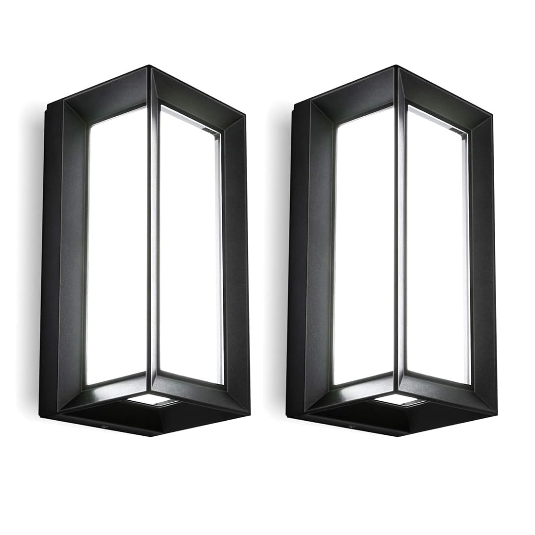 LEDMO Outdoor Wall Lights 1800Lm Modern Outdoor Porch Light 6000K Bright Lighting Black Exterior Lighting Fixture Waterproof Chr