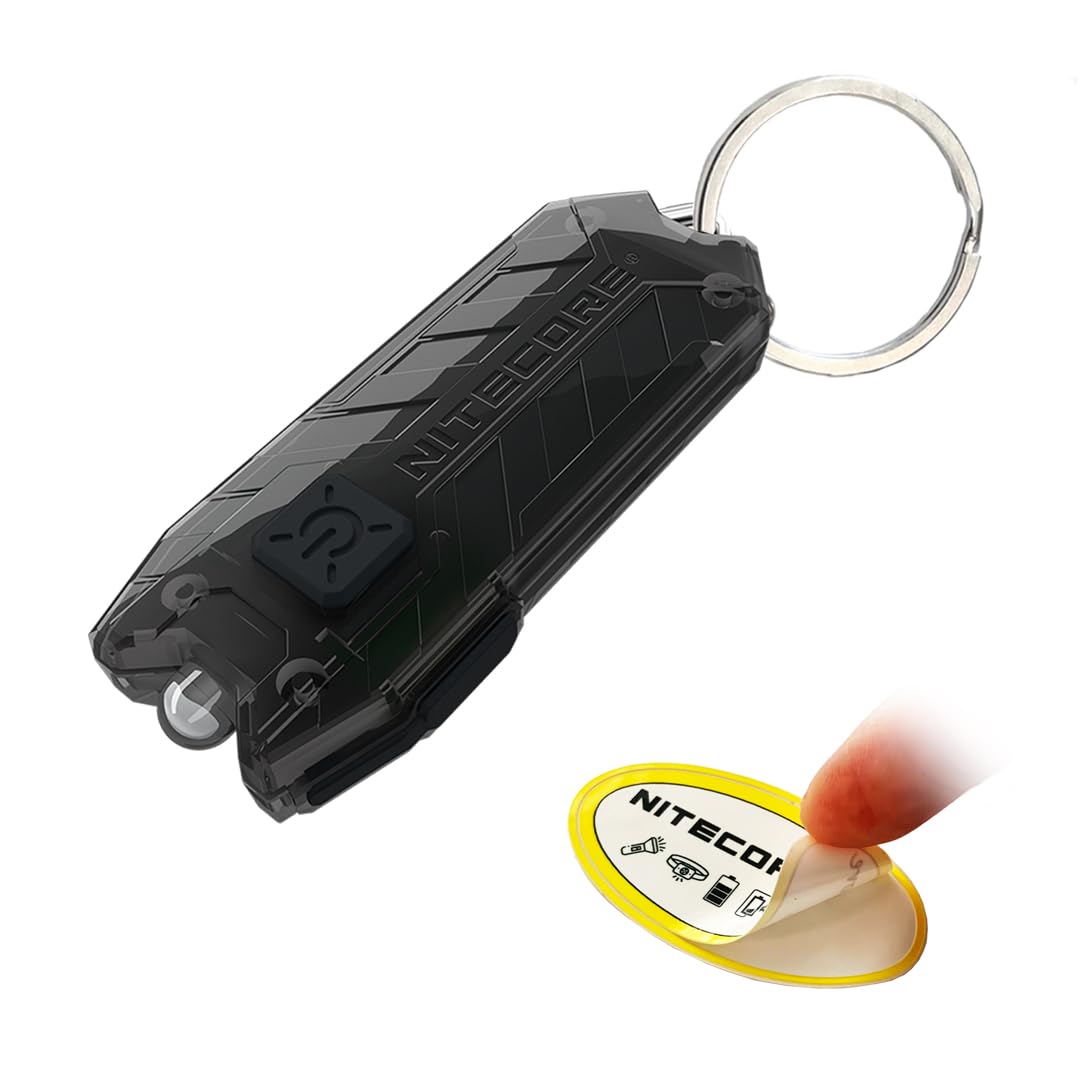 Nitecore Tube V2.0 Keychain Flashlight, 55 Lumen, USB Rechargeable, Ultra Lightweight, Compact, Black