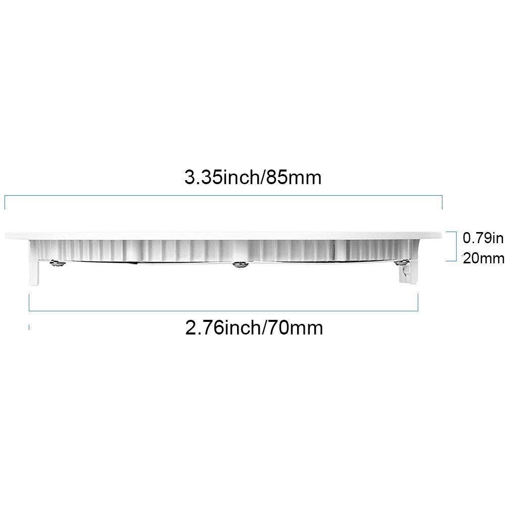 Superdream Energy Saving 600Lm 3 Watt 3-Inch Retrofit Led Recessed Lighting Fixture, 6000K Daylight Pack Of 2
