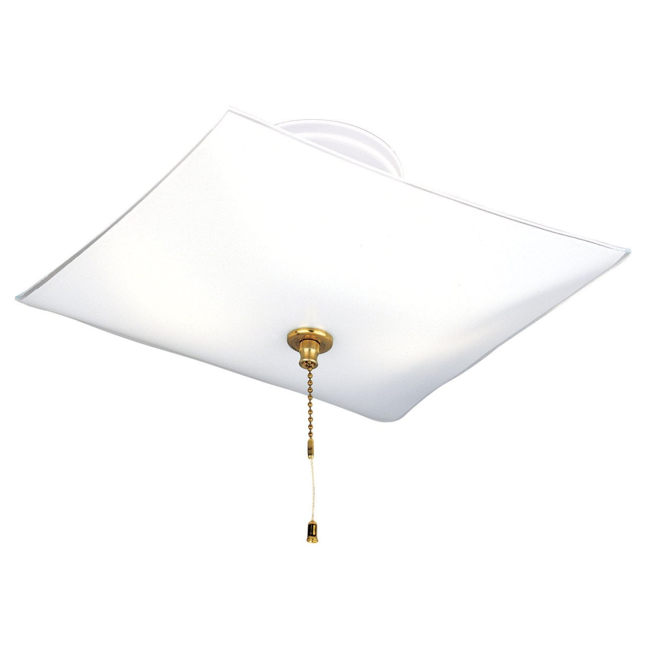 Westinghouse 6620000 Two-Light Semi-Flush-Mount Interior Ceiling Fixture With Pull Chain, White Finish With White Glass