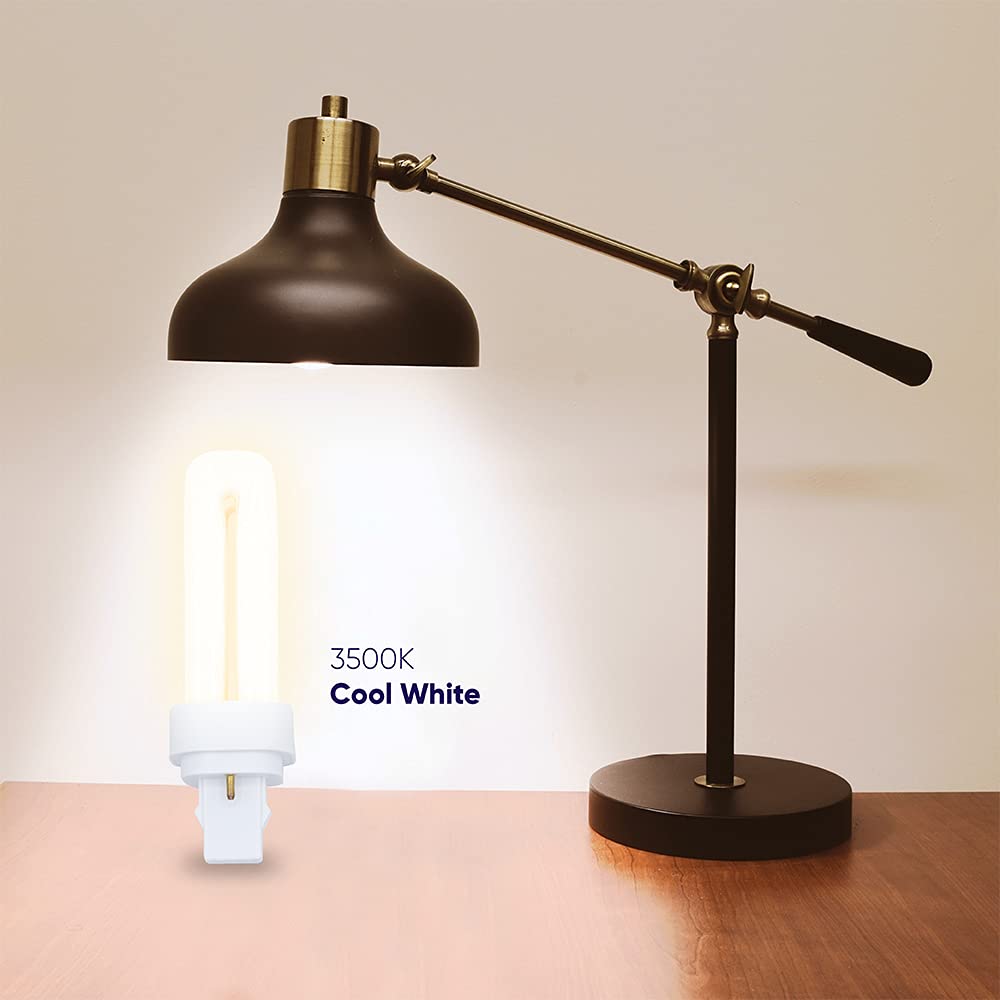 lumenivo 13W Quad Tube Fluorescent Lamp, GX23-2 Base, 810 Lumens, 4 Pack, Cool White 3500K
