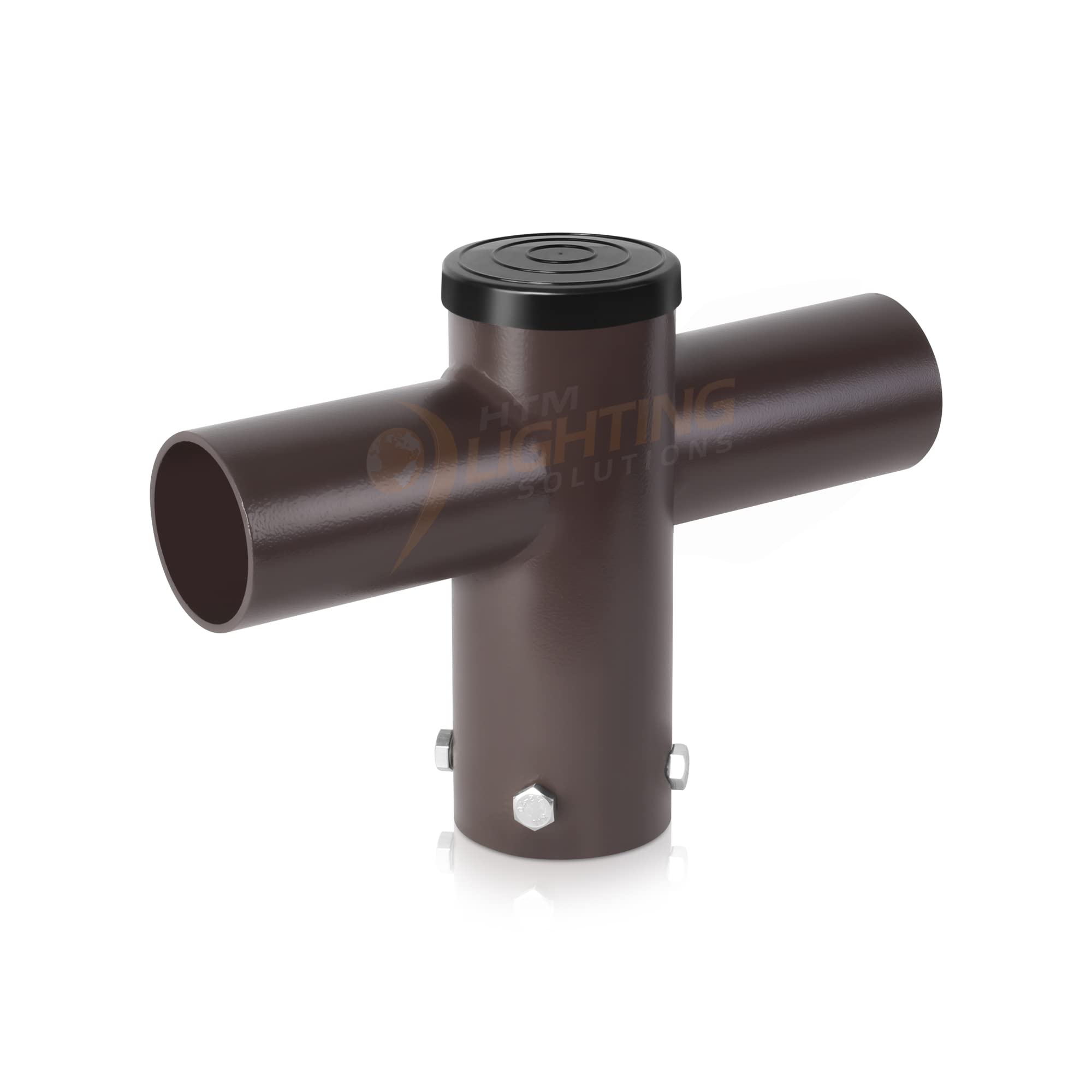 180 Degree Double Spoke Bracket, 2-3/8In Pole Mount Horizontal Arm Tenon Adapter For Slip Fitter Mount Parking Lot Light Fixture