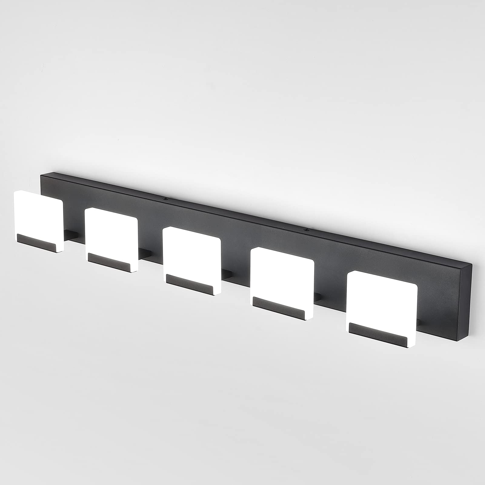 Ralbay LED Bathroom Vanity Light 5-Light Acrylic Matte Black Model 8281-5T