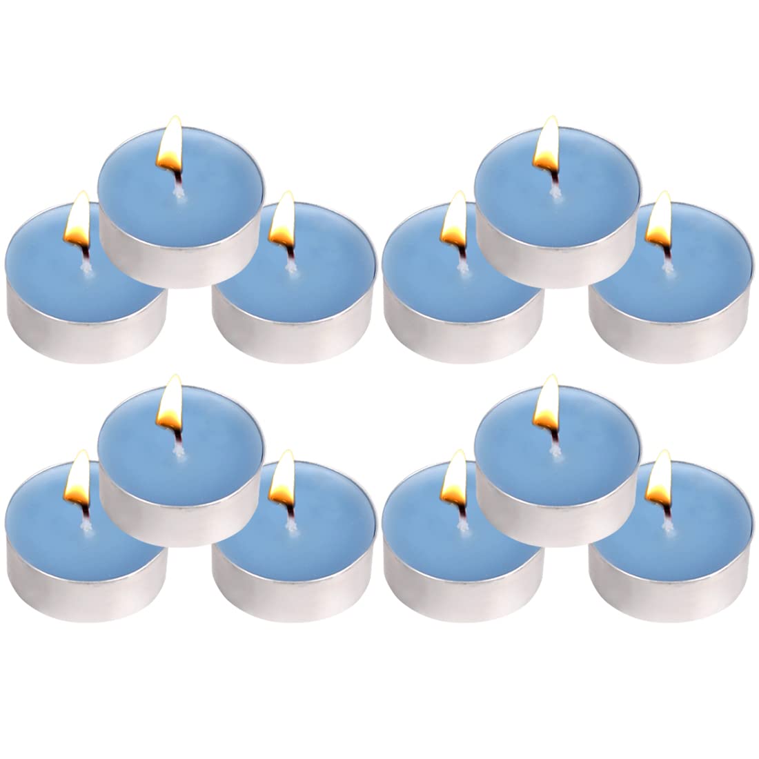 Tea Lights Candles - 12 Pack Blue Tealights Candle Scented Ocean Small Candle For Home, Holiday, Wedding & Party,Dinner Table, Halloween Christmas And Holiday (Blue Ocean)