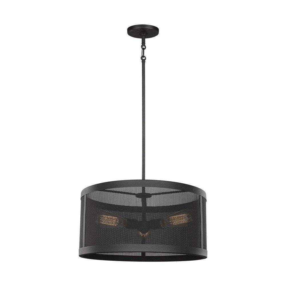 Generation Lighting 6528503-12 3-Light Gereon Pendant Light Fixture (Black) 6528503-12 | Modern Ceiling Light Fixture for Home D